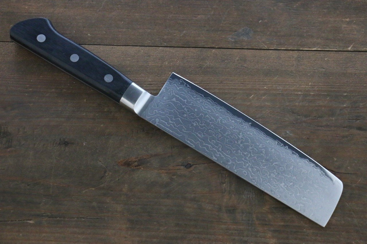 Sakai Takayuki Molybdenum 63 Layer Damascus Nakiri 160mm - Japanny - Best Japanese Knife