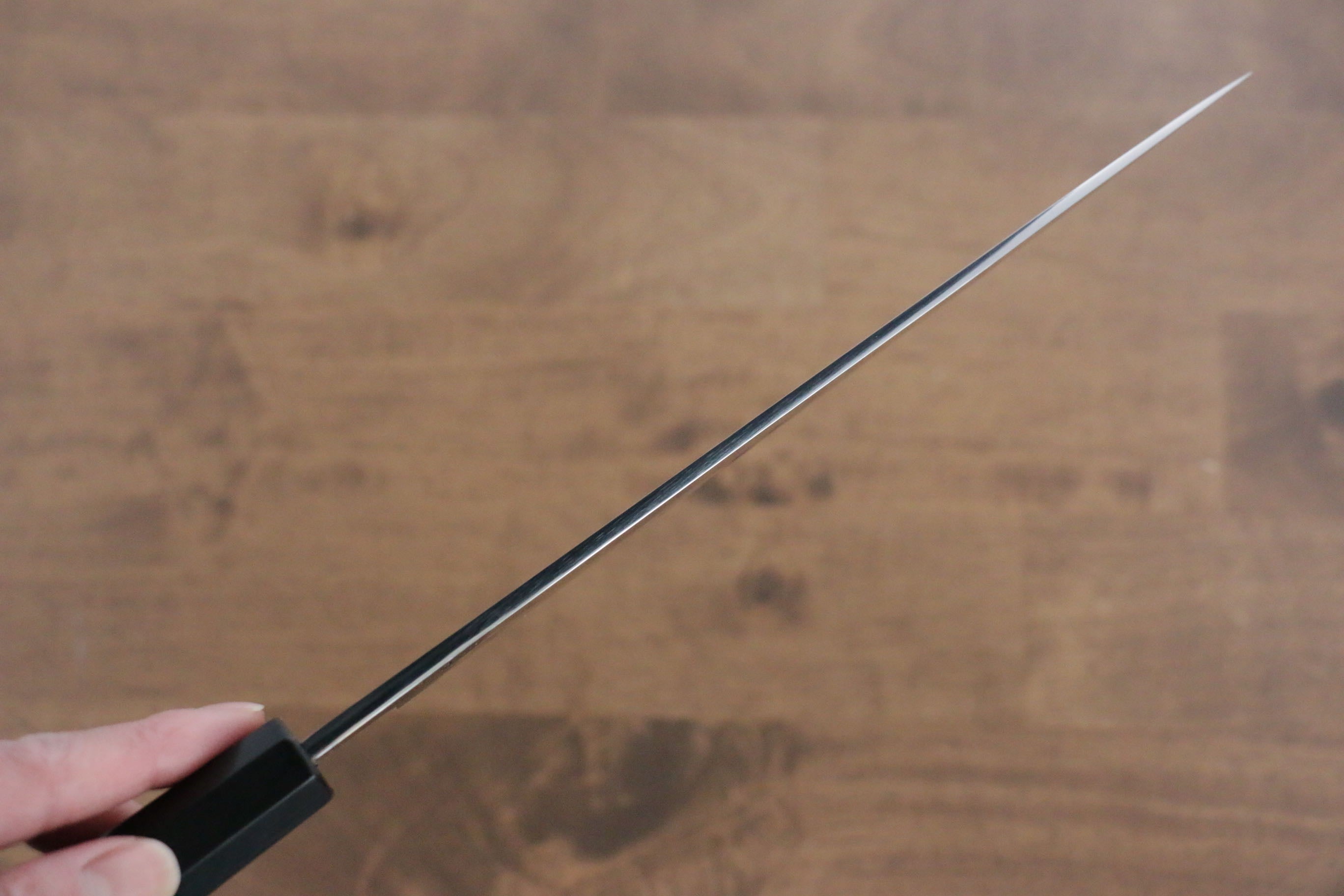 Jikko Fujisan Honyaki White Steel No.3 Mirrored Finish Gyuto 210mm Ebony Wood Handle - Japanny - Best Japanese Knife