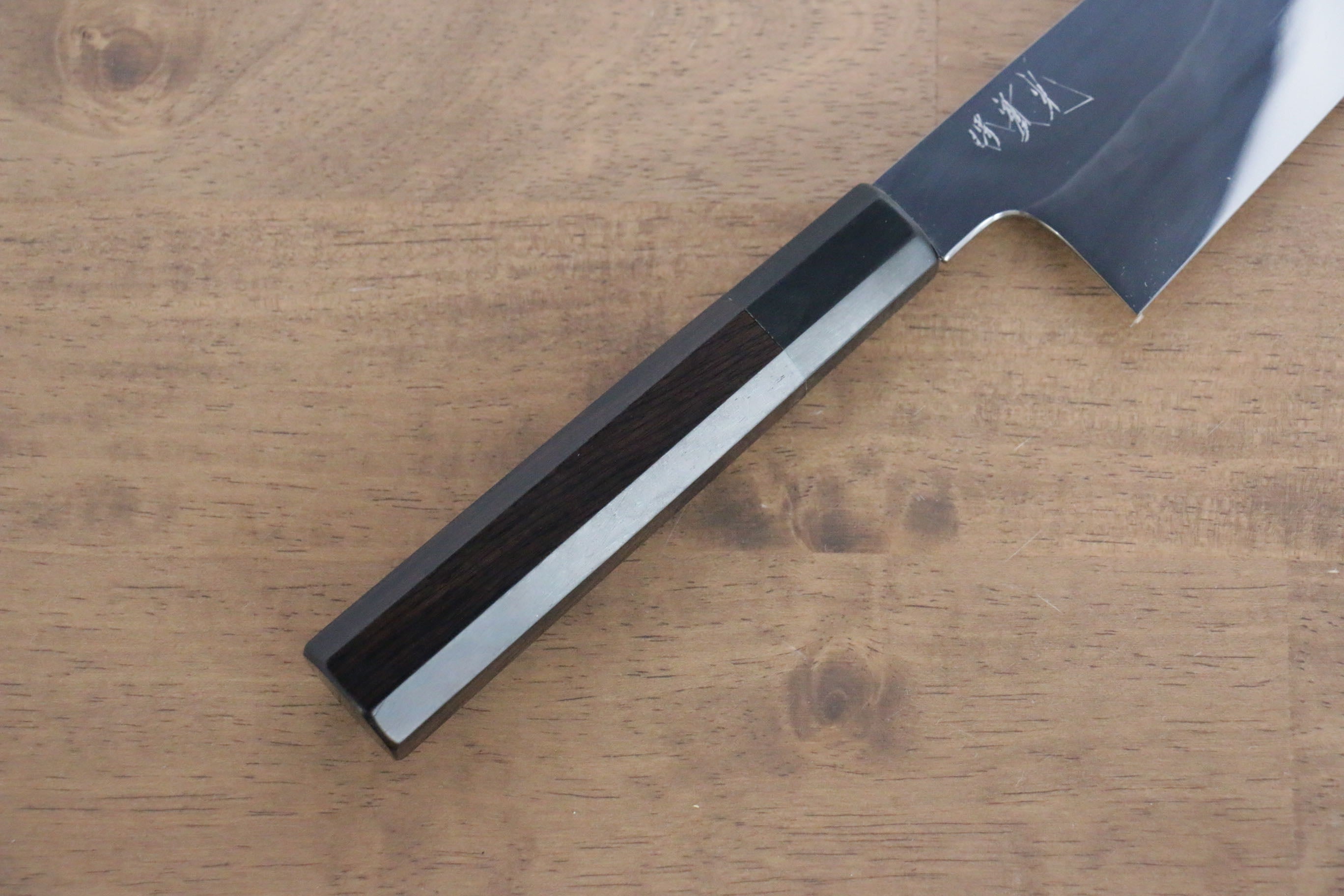 Jikko Fujisan Honyaki White Steel No.3 Mirrored Finish Gyuto 210mm Ebony Wood Handle - Japanny - Best Japanese Knife