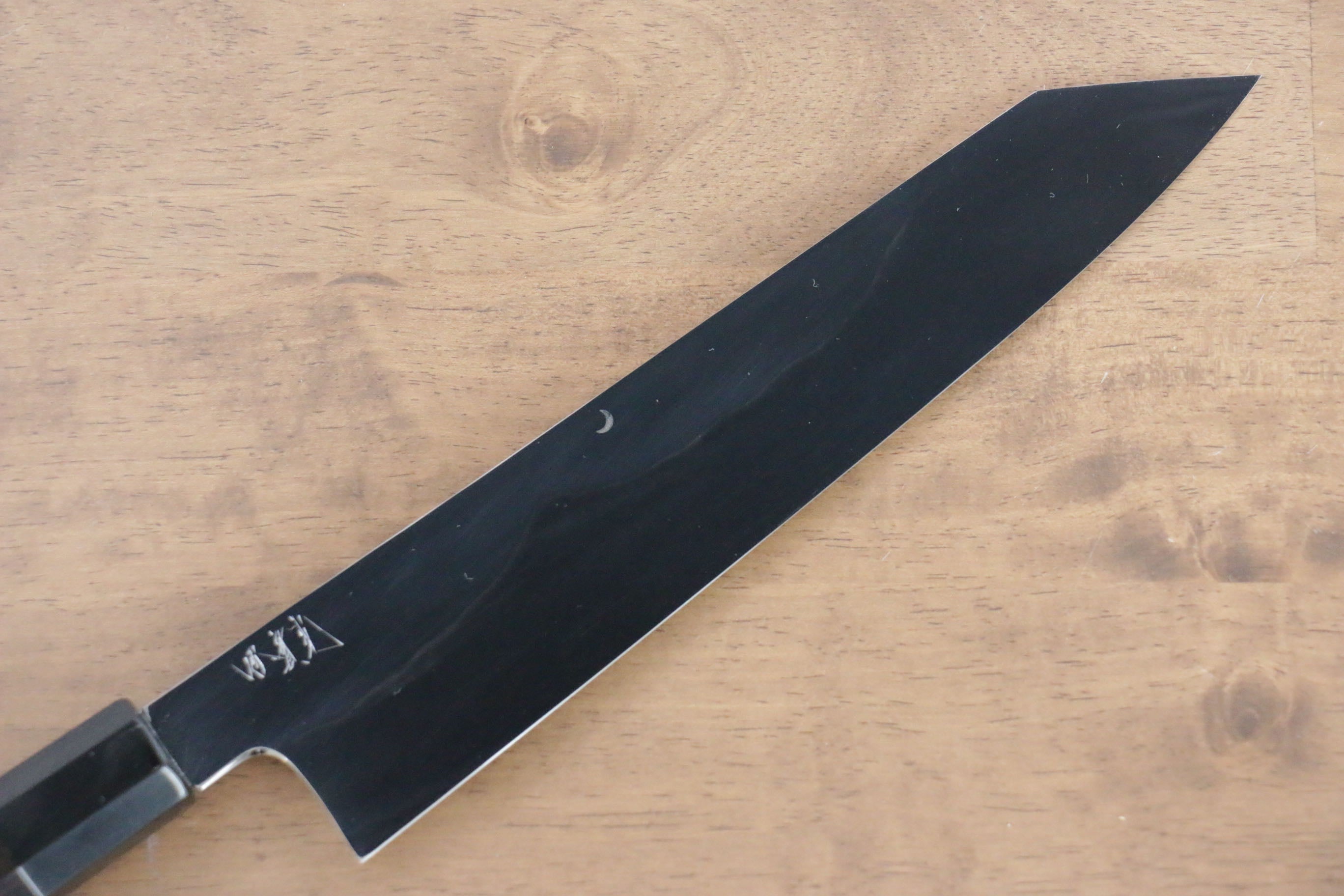 Jikko Fujisan Honyaki White Steel No.3 Mirrored Finish Kiritsuke Gyuto 240mm Ebony Wood Handle - Japanny - Best Japanese Knife