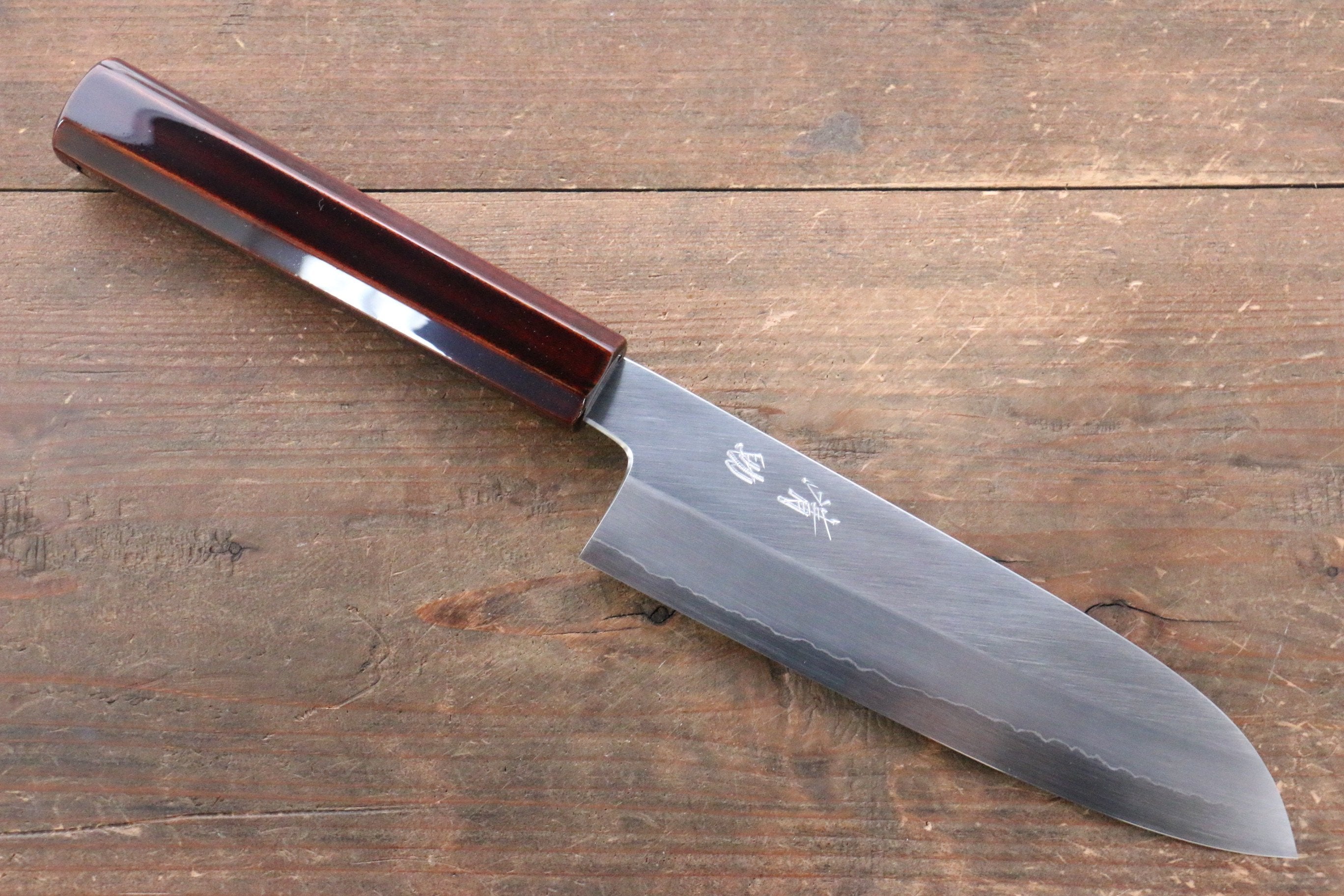 Seisuke Silver Steel No.3 Santoku 165mm Wood(Lacquered) Handle - Japanny - Best Japanese Knife