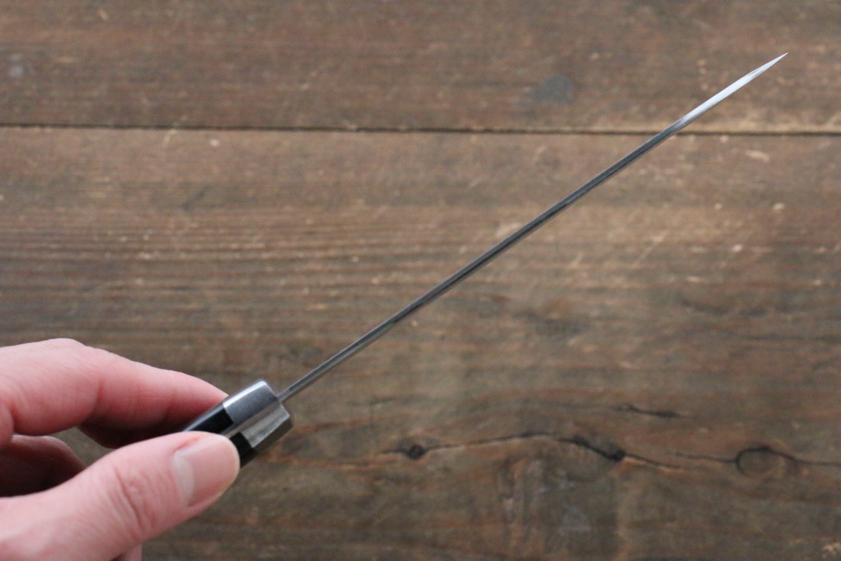 Kunihira Sairyu VG10 Damascus Small Santoku 135mm Black Pakka wood Handle - Japanny - Best Japanese Knife