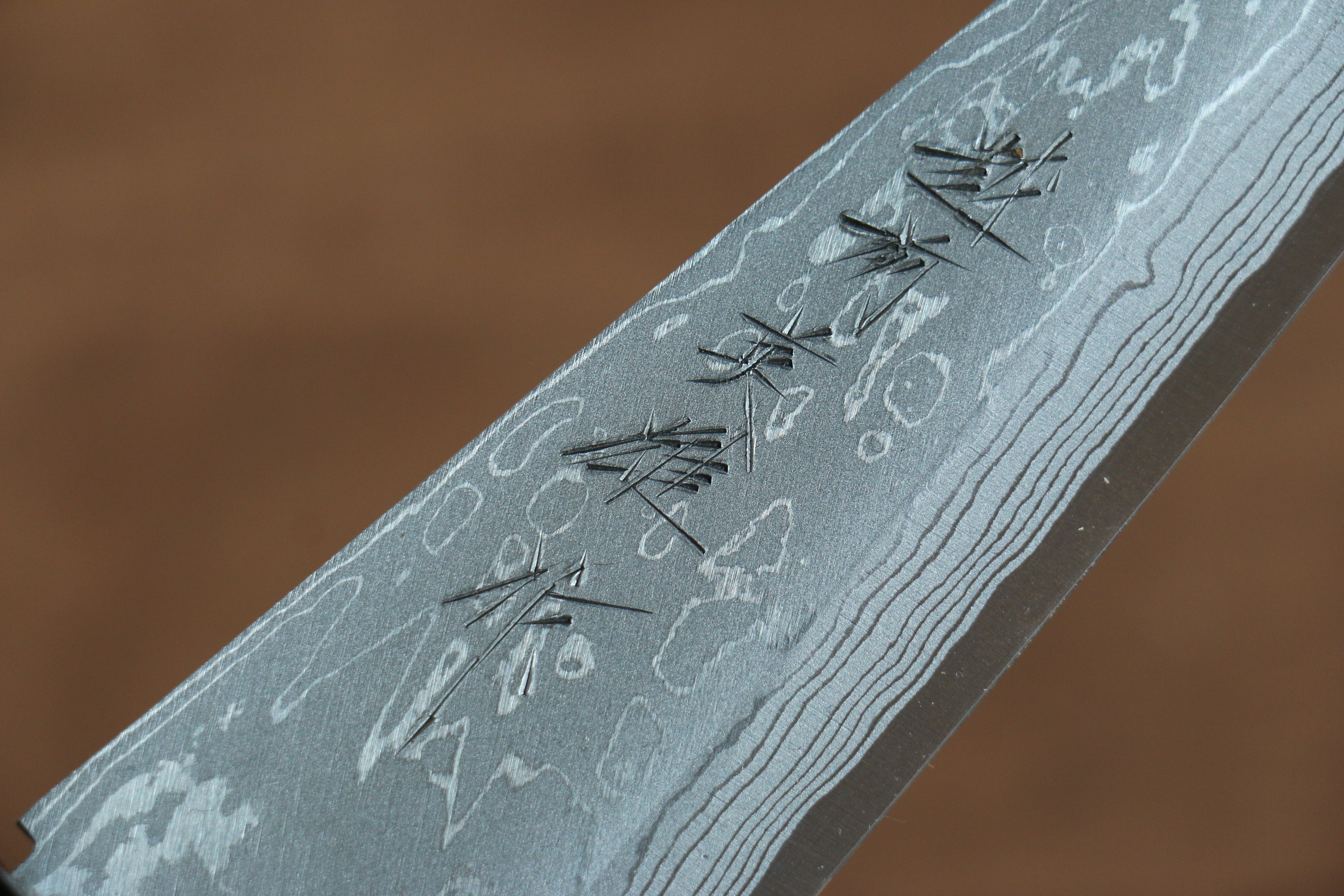 Hideo Kitaoka Blue Steel No.2 Damascus Honesuki Boning 150mm Shitan Handle - Japanny - Best Japanese Knife