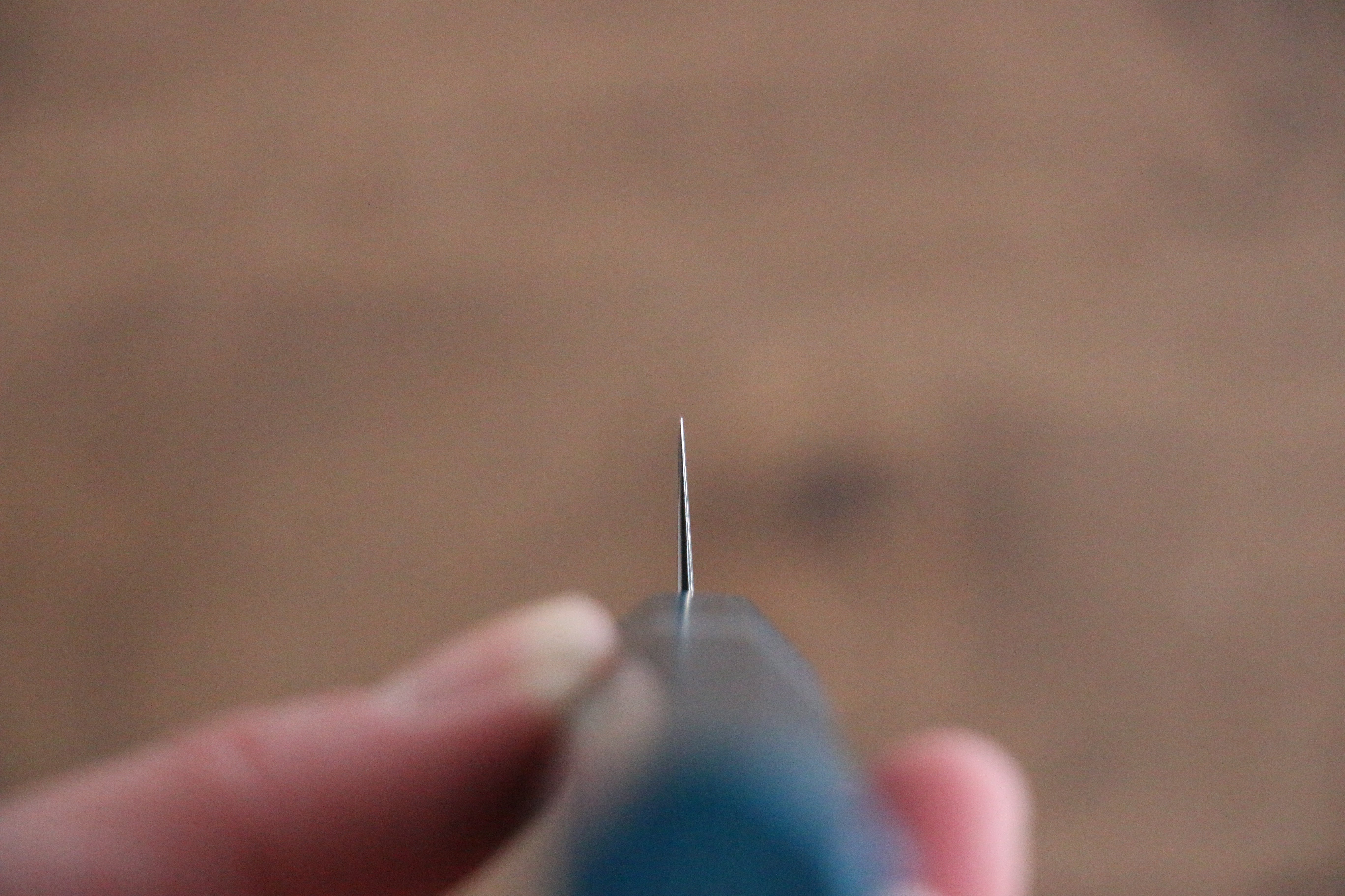 Seisuke VG5 Nashiji black dye Petty-Utility 150mm Blue Canvas Micarta Handle - Japanny - Best Japanese Knife