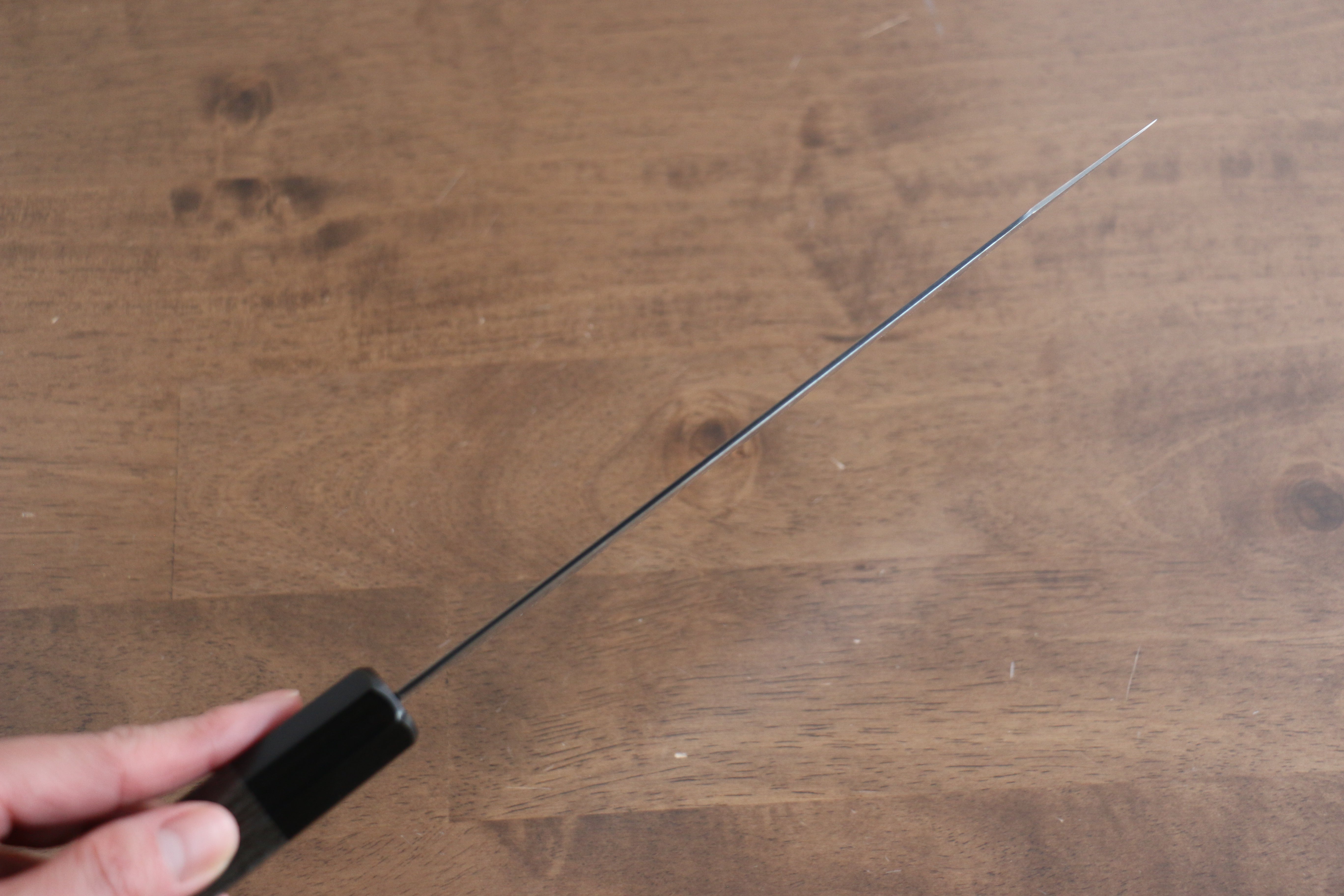 Kanjyo VG10 Damascus Kiritsuke Gyuto 210mm Gray Pakka wood Handle - Japanny - Best Japanese Knife