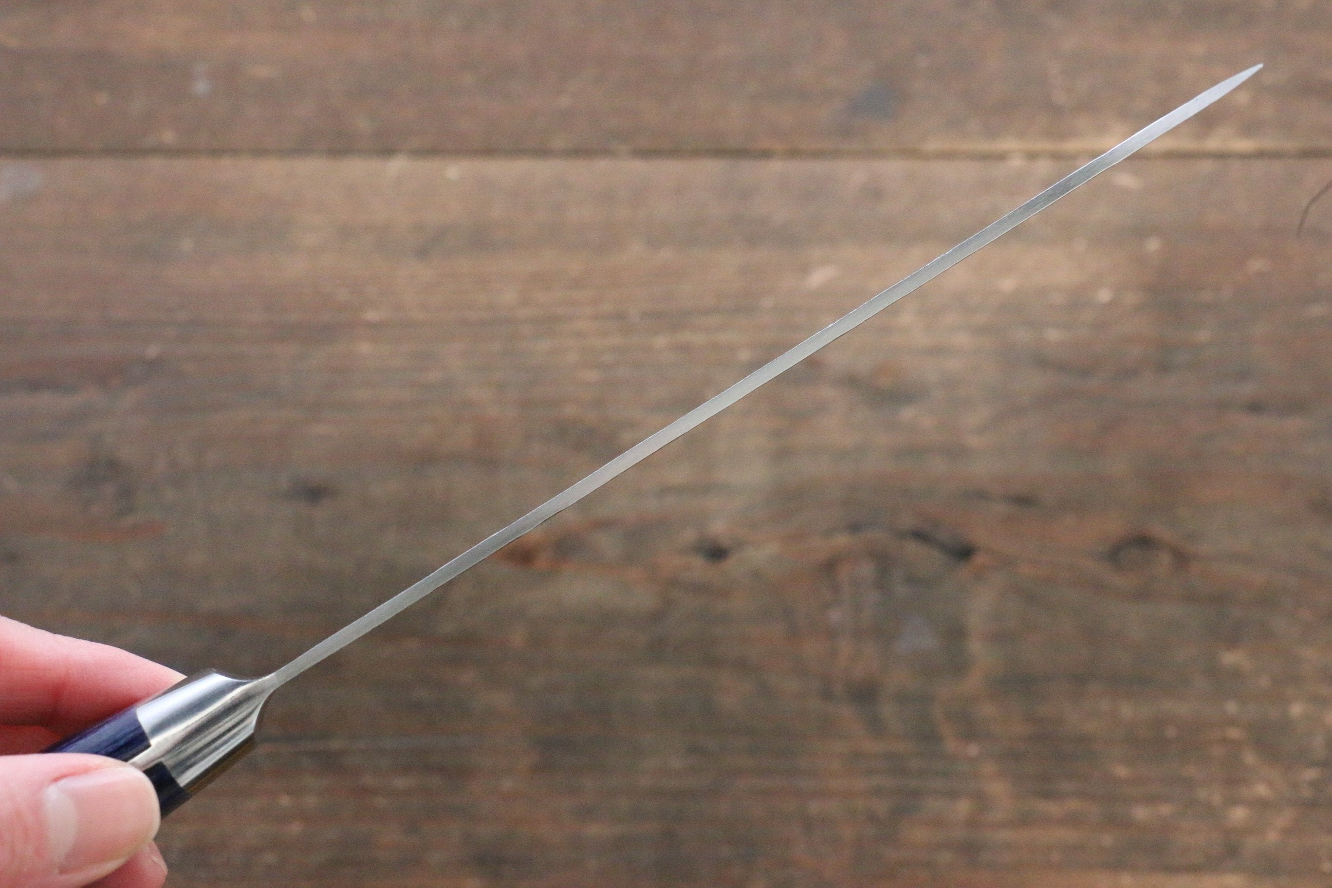 Seisuke Aonashi AUS10 3 Layer Nashiji Santoku 170mm Blue Pakka wood Handle - Japanny - Best Japanese Knife