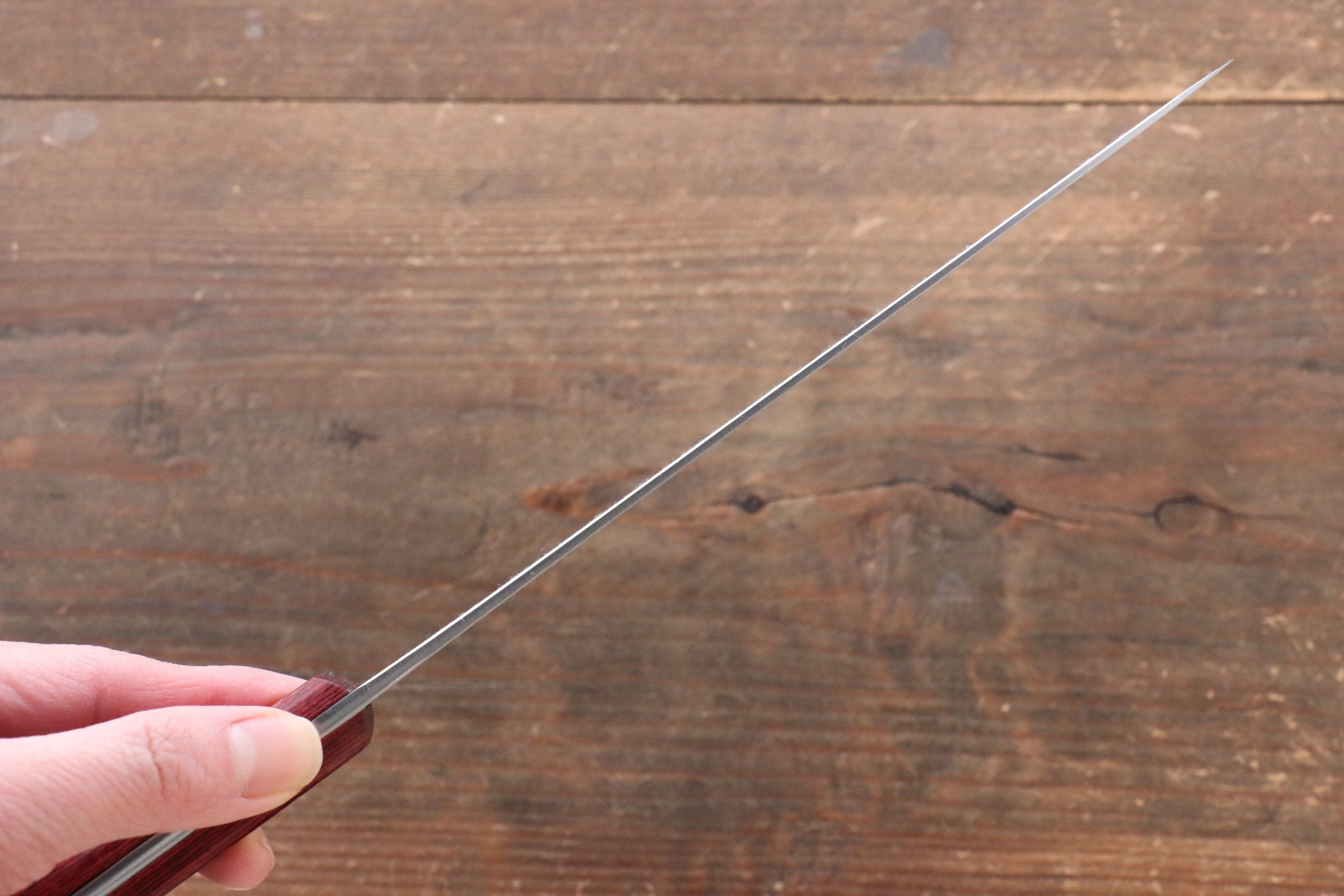 Nao Yamamoto VG10 Black Damascus Gyuto 180mm Red Pakka wood Handle - Japanny - Best Japanese Knife