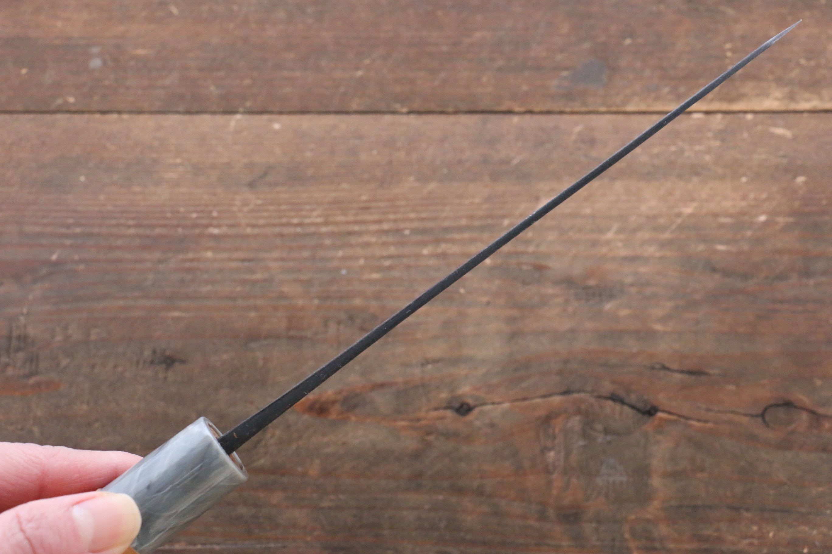 Nao Yamamoto White Steel No.2 Kurouchi Damascus Santoku 170mm American Cherry Handle - Japanny - Best Japanese Knife