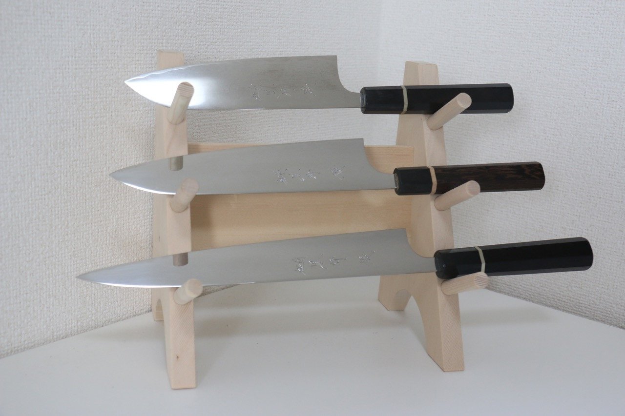 Sakai Takayuki Knife tower rack for 3 knives - Japanny - Best Japanese Knife
