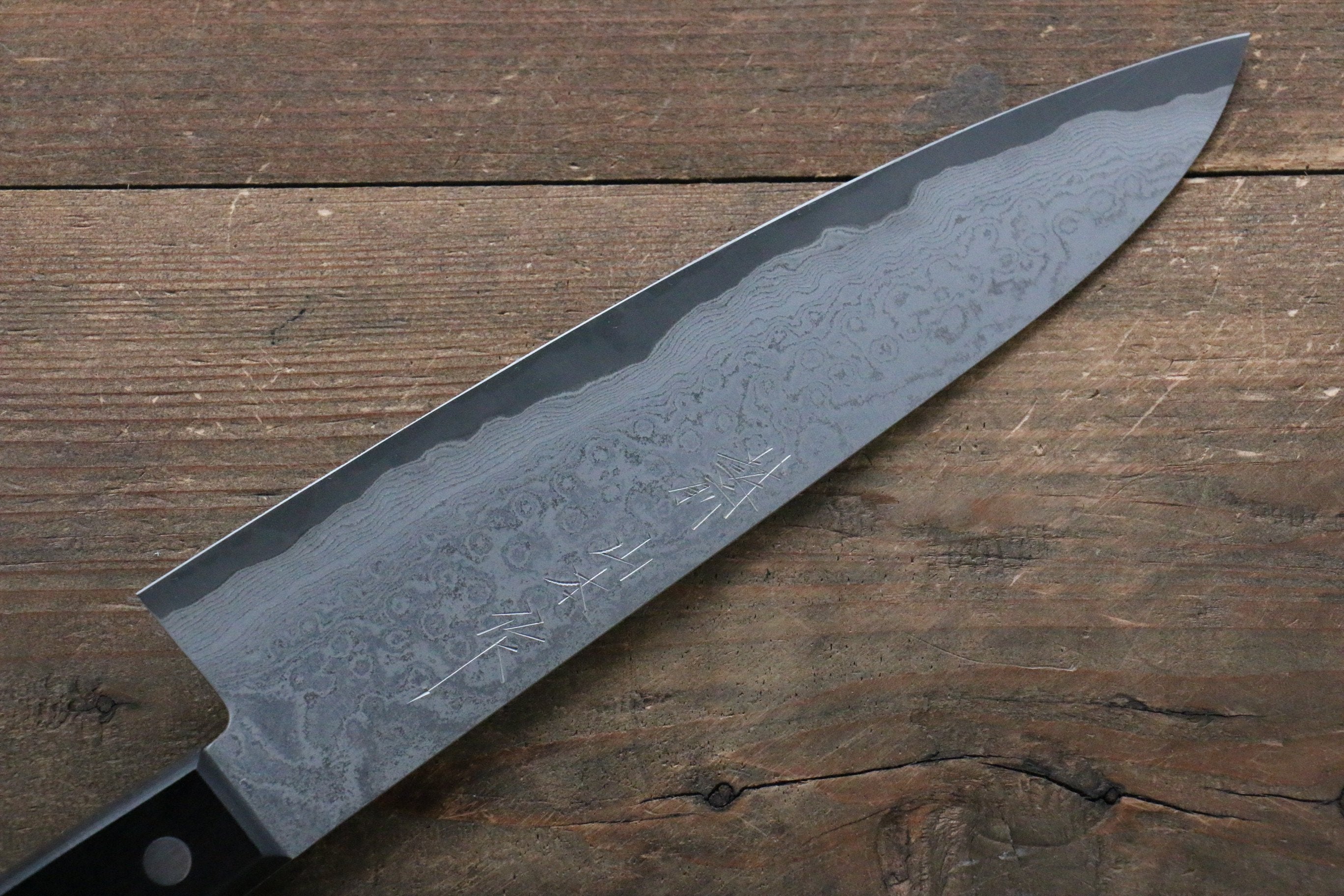 Nao Yamamoto VG10 Black Damascus Gyuto 200mm Black Pakka wood Handle - Japanny - Best Japanese Knife