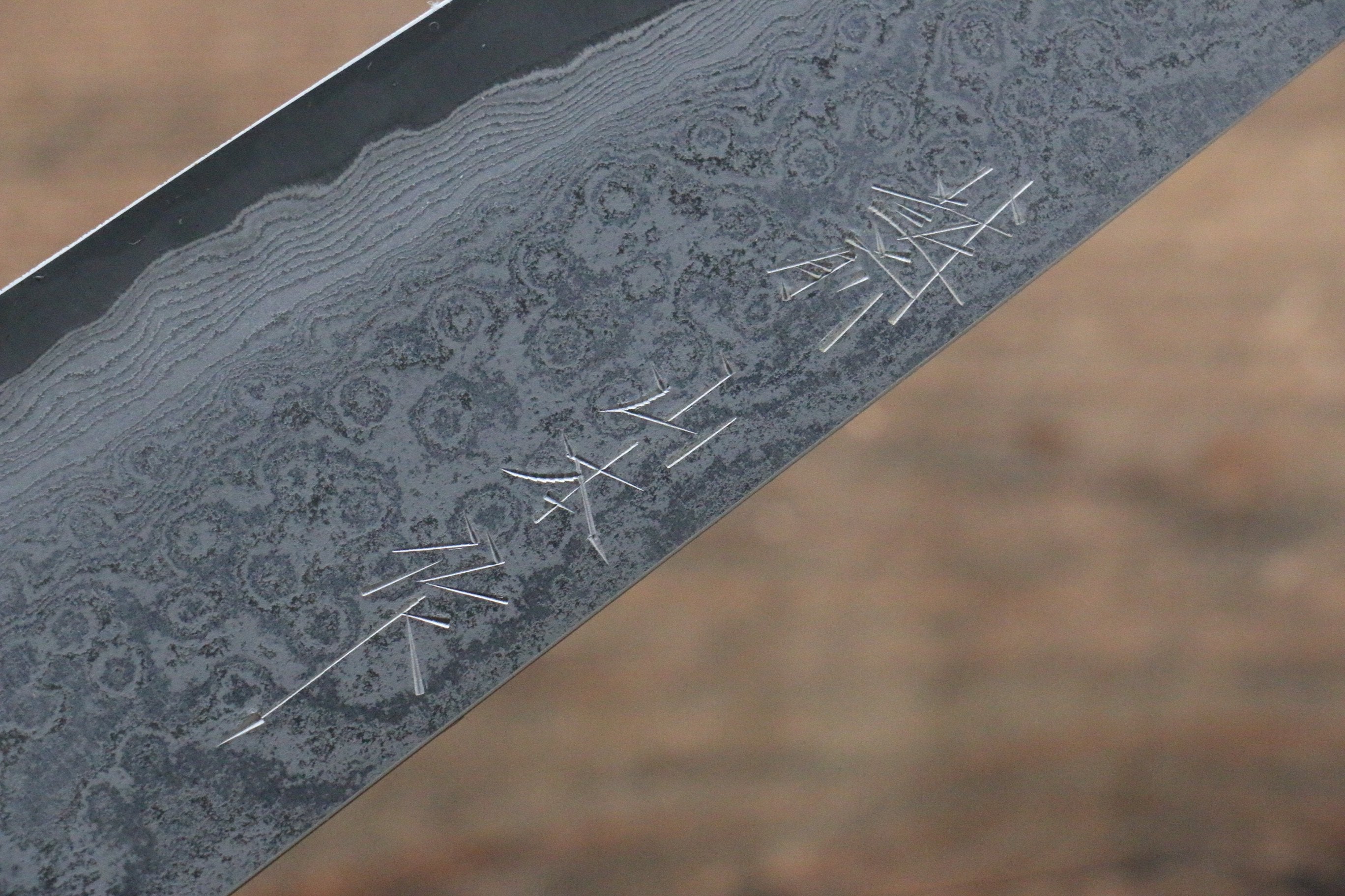Nao Yamamoto VG10 Black Damascus Gyuto 200mm Black Pakka wood Handle - Japanny - Best Japanese Knife