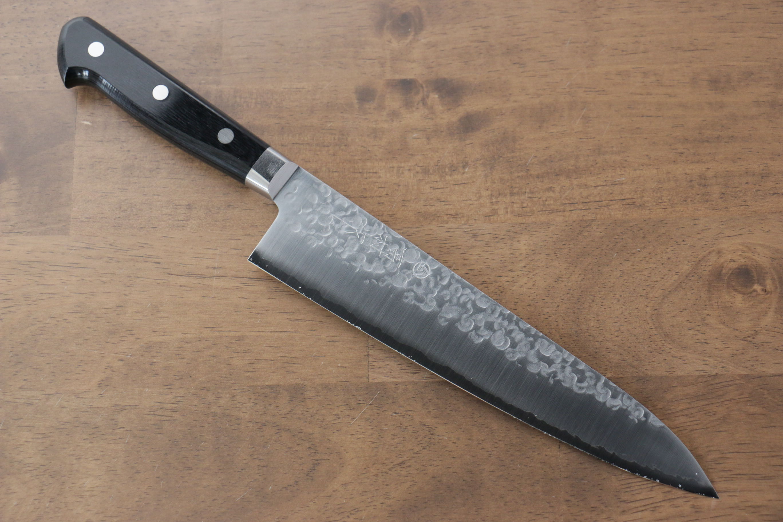 Takamura Knives VG10 Hammered Gyuto 210mm Black Pakka wood Handle - Japanny - Best Japanese Knife