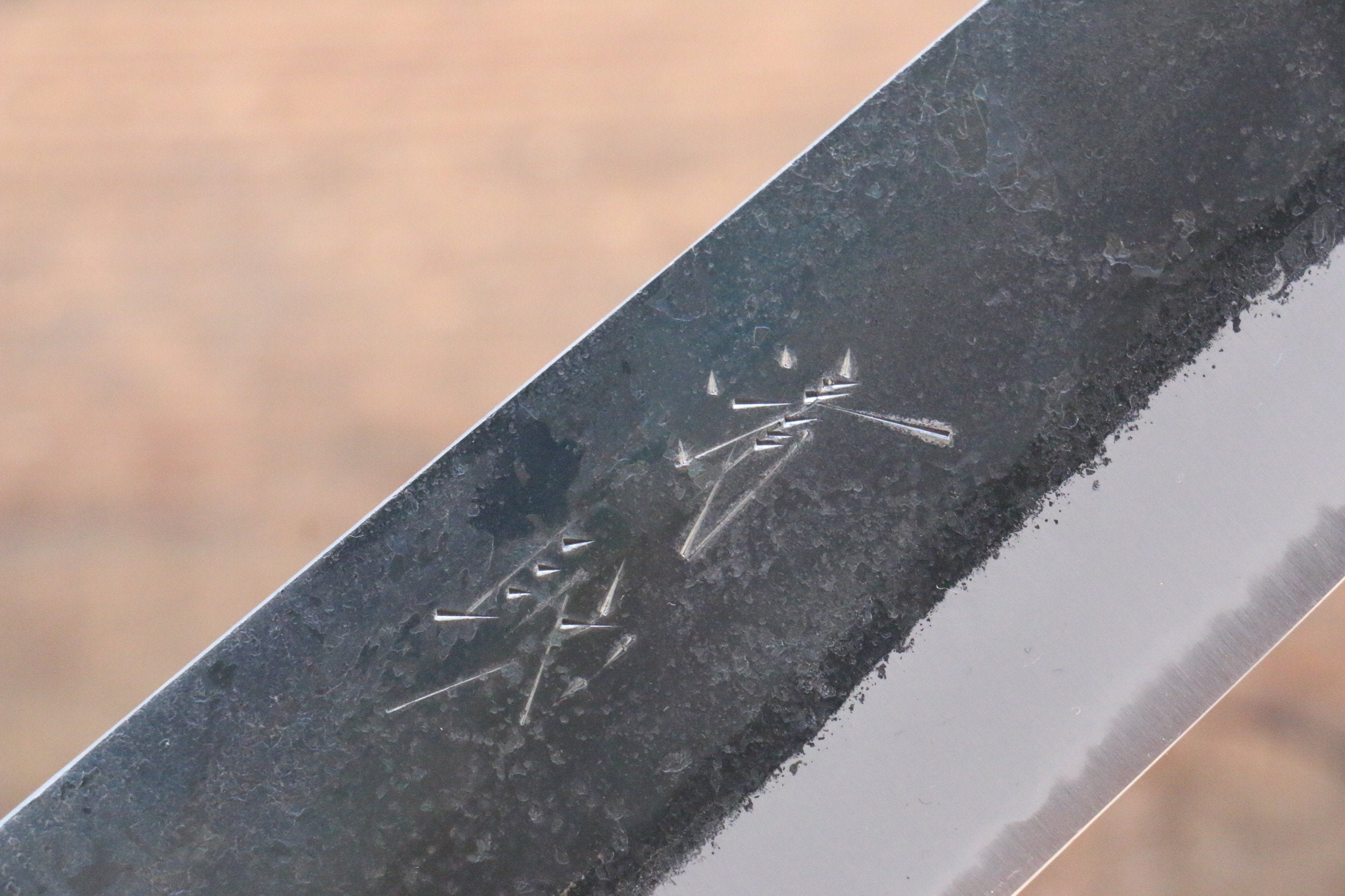 Seisuke White Steel Kurouchi Santoku 165mm Burnt Chestnut Handle - Japanny - Best Japanese Knife