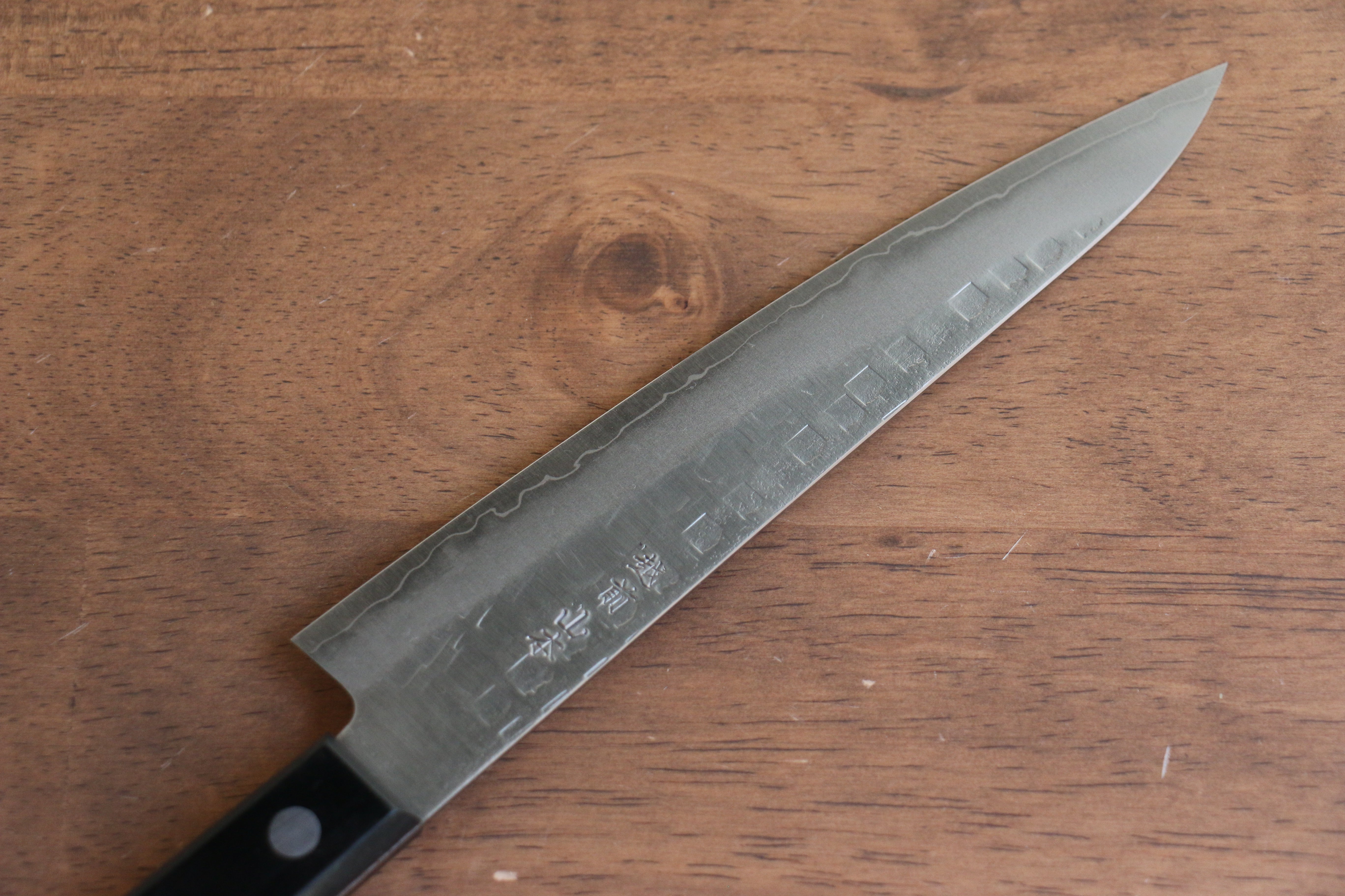Nao Yamamoto AUS8 Hammered Petty-Utility 160mm Black Pakka wood Handle - Japanny - Best Japanese Knife