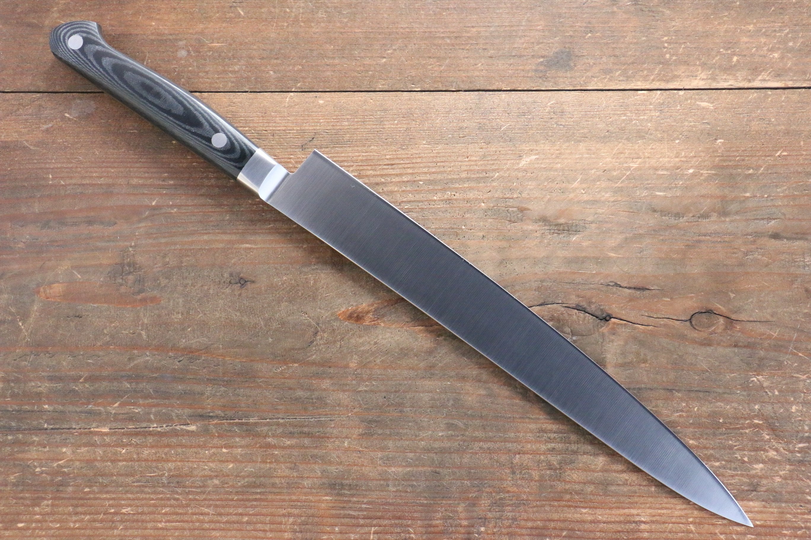 Sakai Takayuki Grand Chef Grand Chef Swedish Steel-stn Sujihiki 240mm Black Micarta Handle - Japanny - Best Japanese Knife
