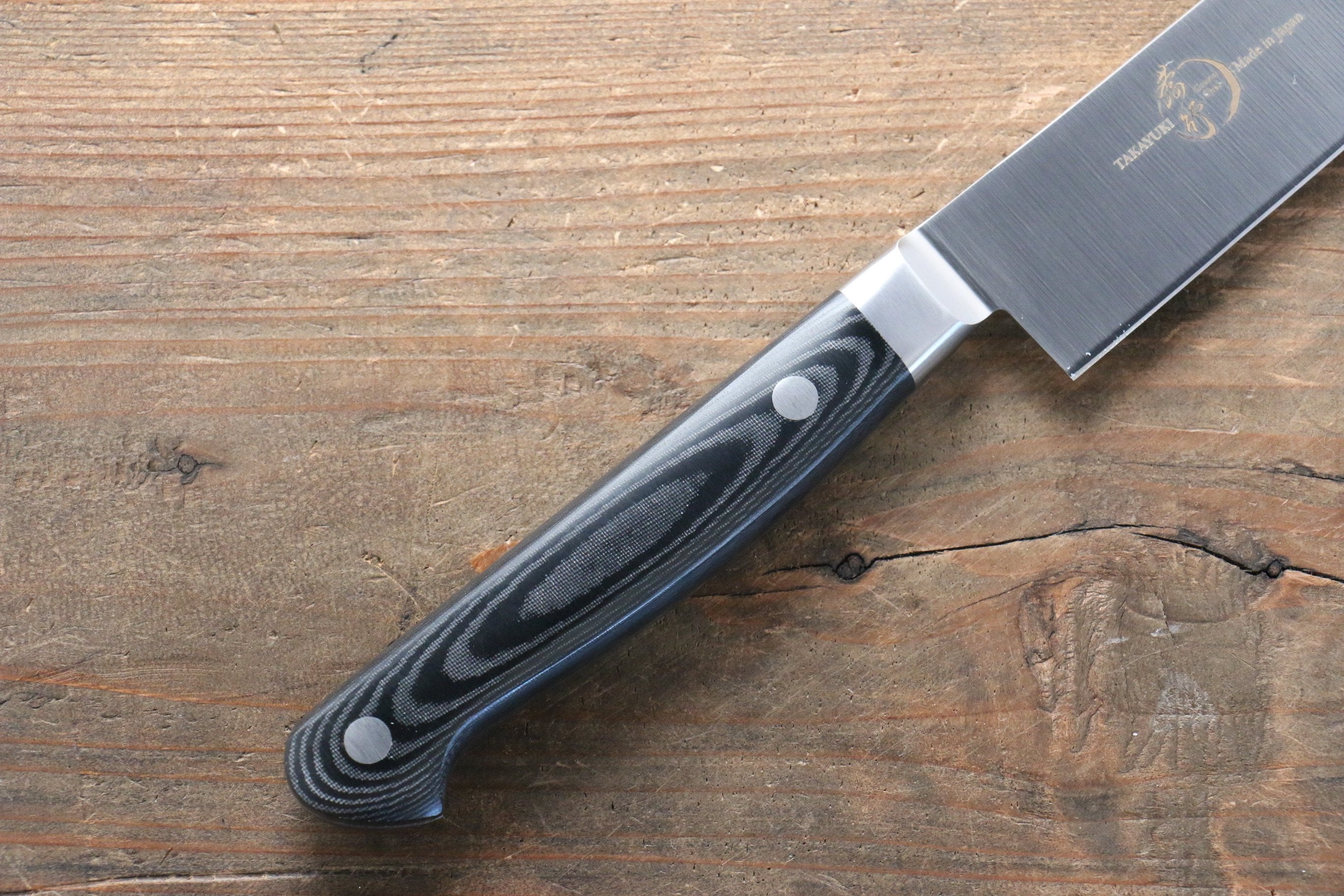 Sakai Takayuki Grand Chef Grand Chef Swedish Steel-stn Sujihiki 240mm Black Micarta Handle - Japanny - Best Japanese Knife