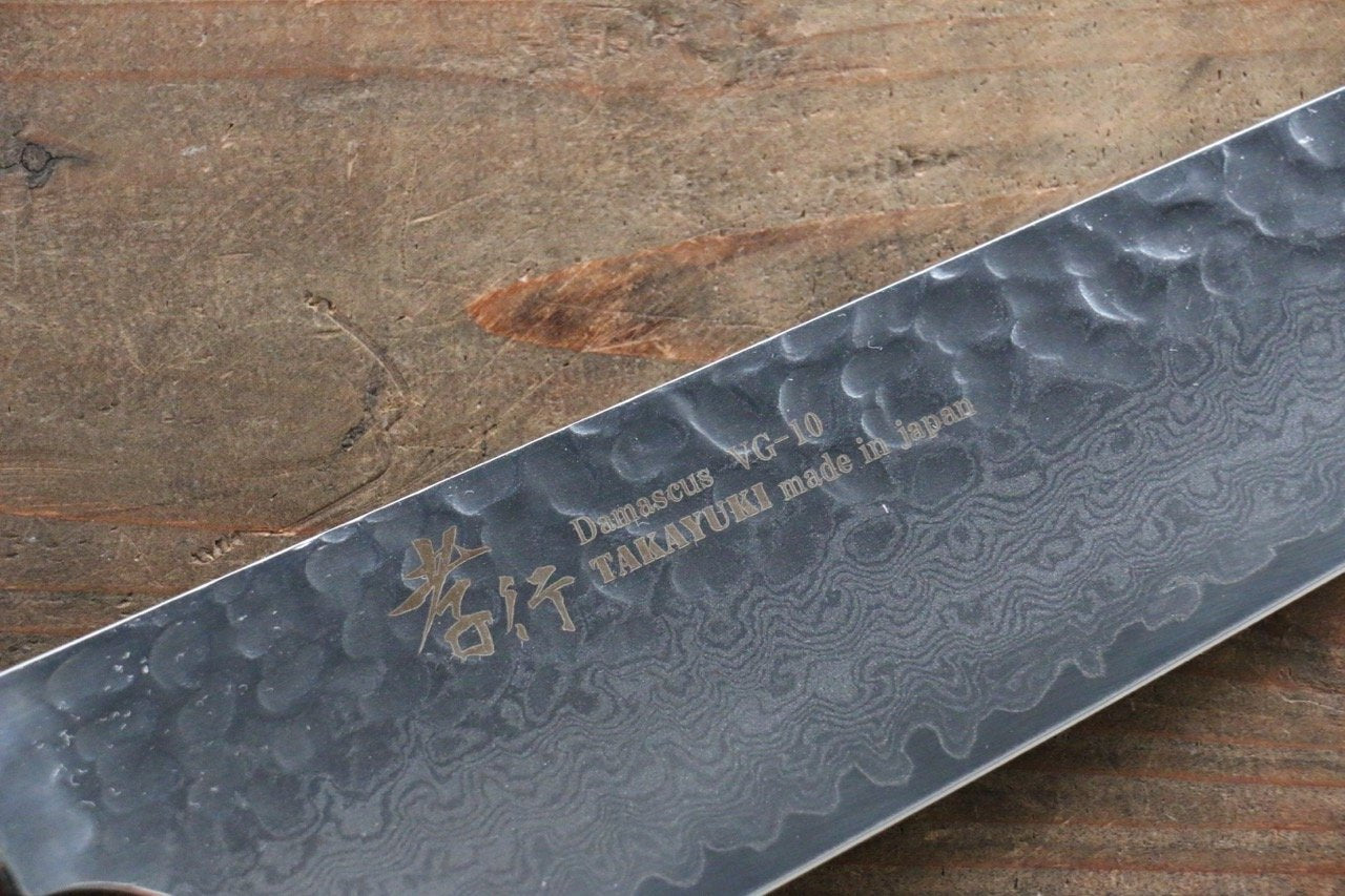 Sakai Takayuki VG10 33 Layer Damascus Kengata Santoku 160mm Keyaki (Japanese Elm) Handle - Japanny - Best Japanese Knife