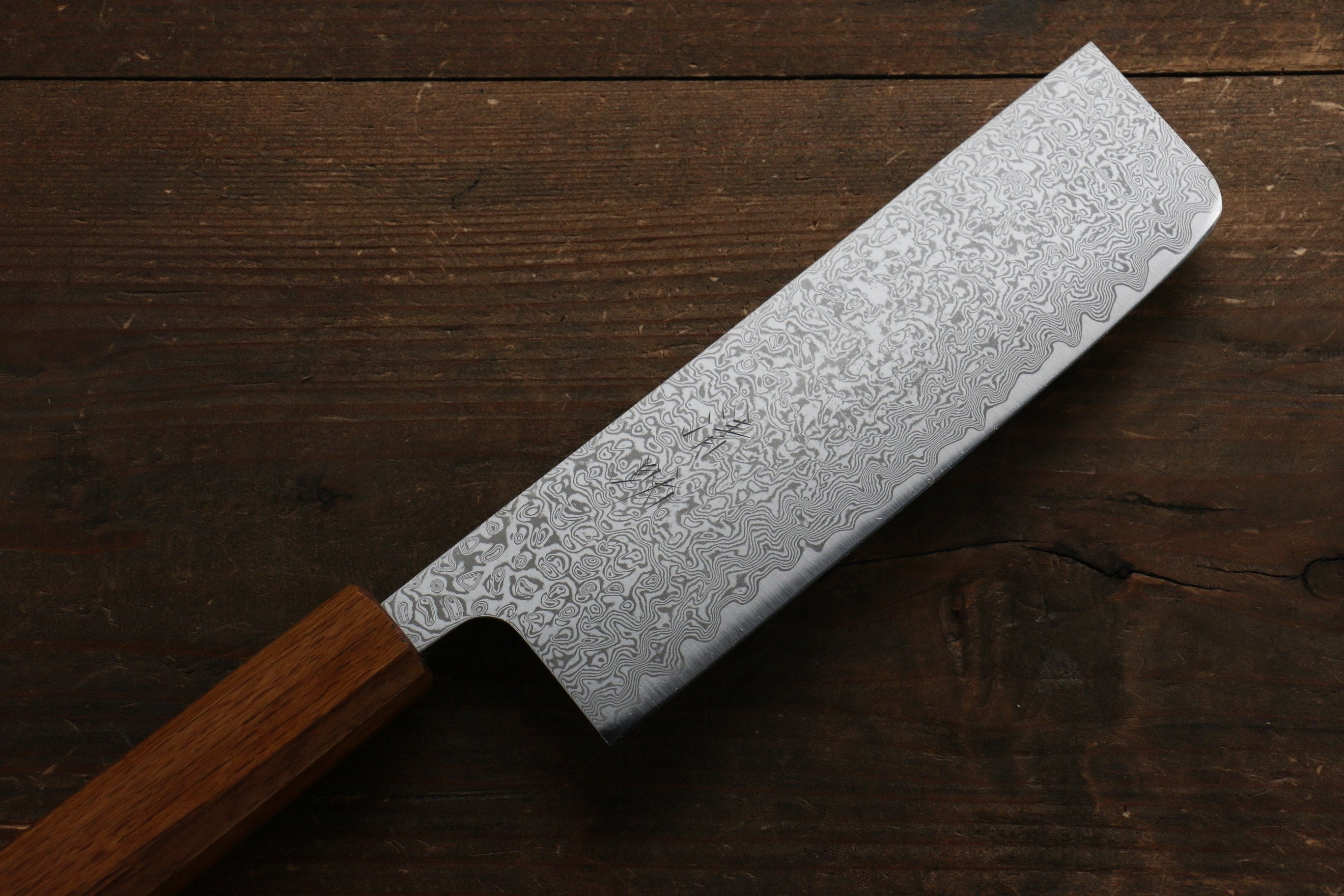 Seisuke SLD 49 Layer Damascus Nakiri 165mm Oak Handle - Japanny - Best Japanese Knife