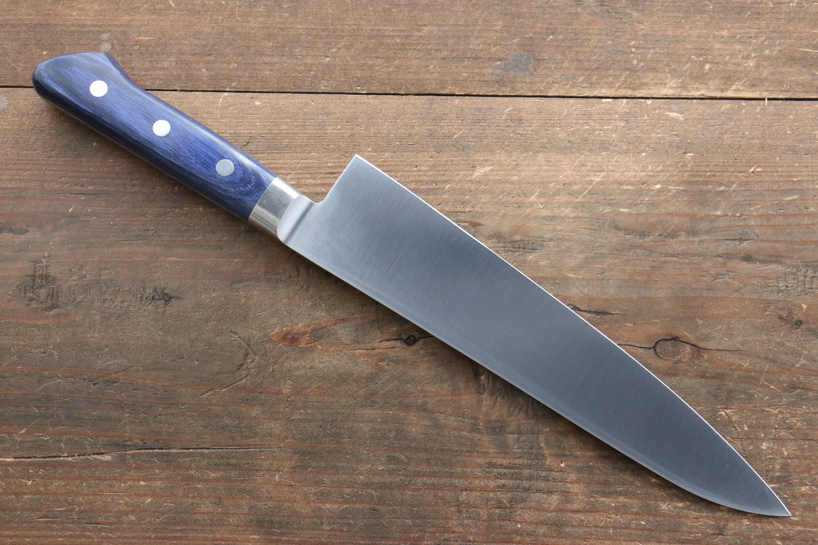 Seisuke Seiten Molybdenum Gyuto 210mm Blue Pakka wood Handle with Sheath - Japanny - Best Japanese Knife