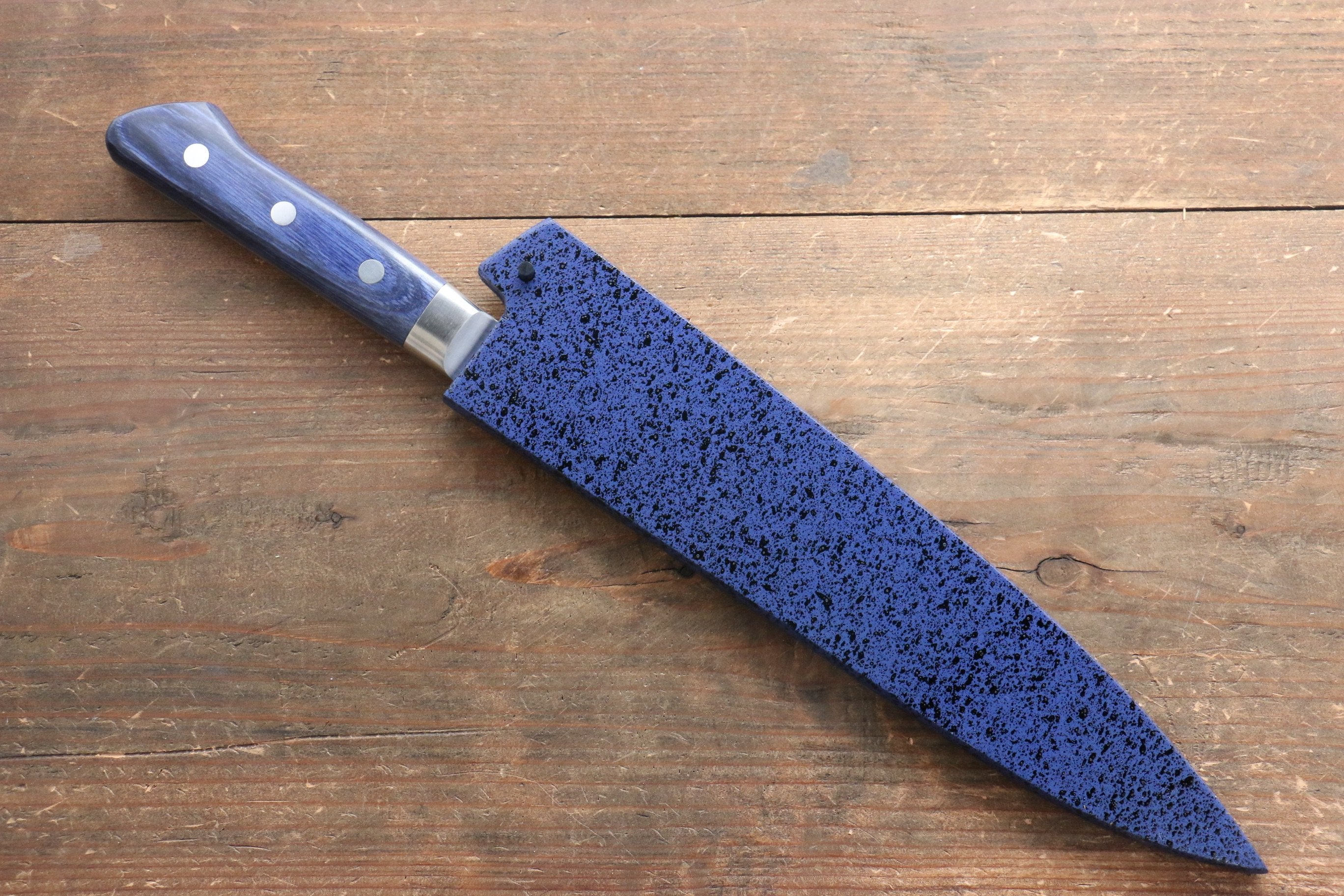 Seisuke Seiten Molybdenum Gyuto 210mm Blue Pakka wood Handle with Sheath - Japanny - Best Japanese Knife