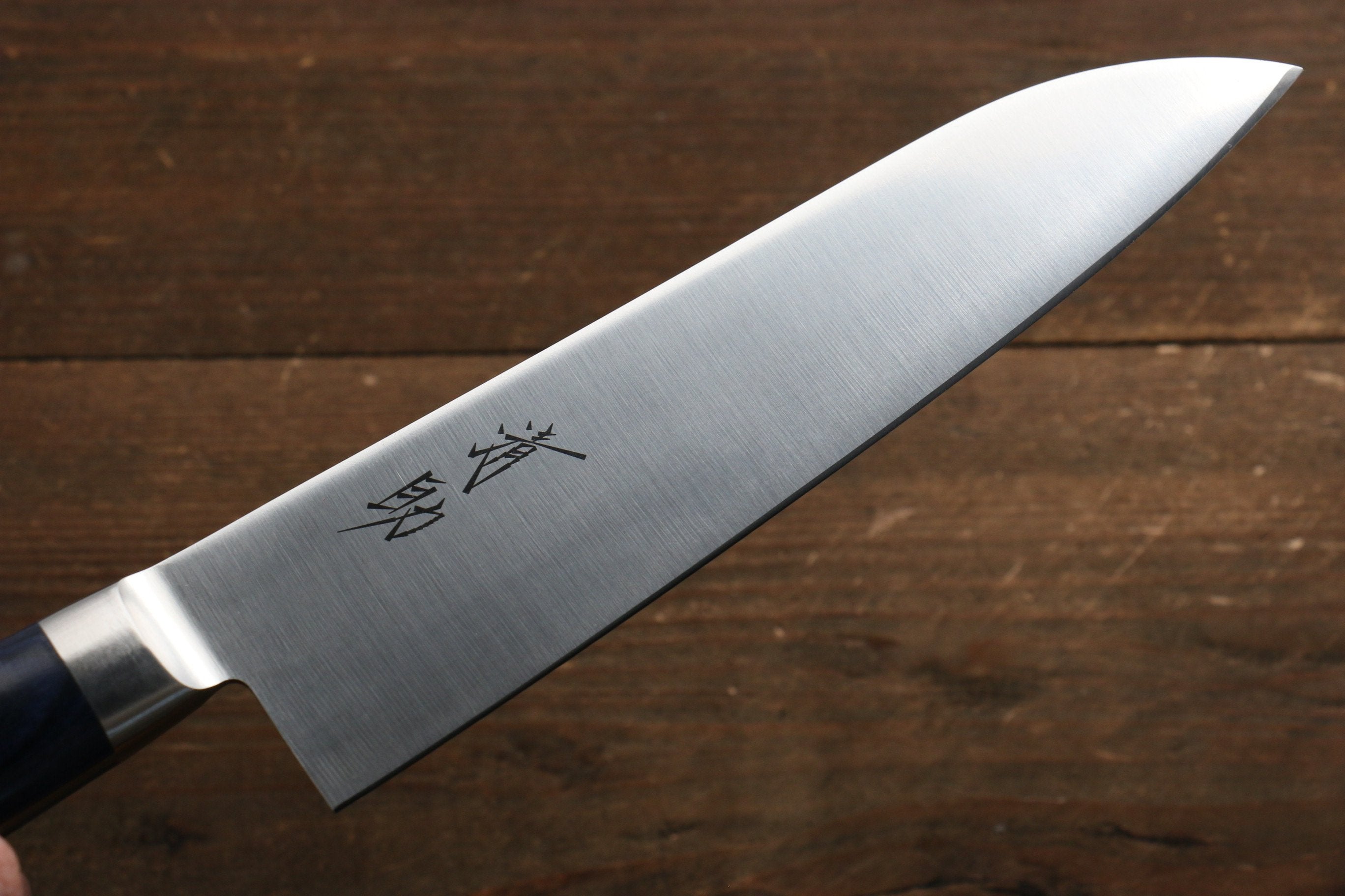 Seisuke Seiten Molybdenum Santoku 180mm Blue Pakka wood Handle with Sheath - Japanny - Best Japanese Knife