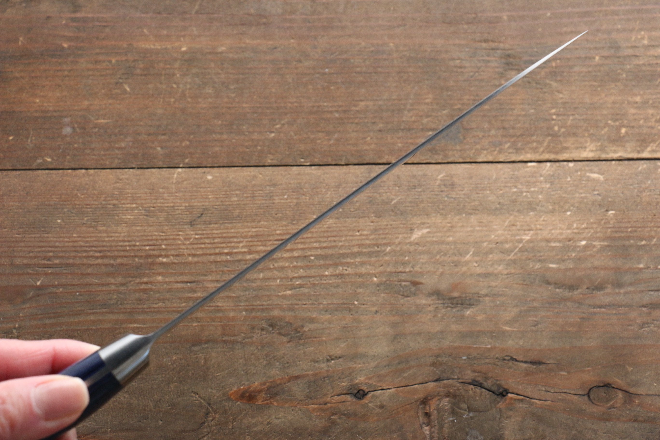 Seisuke Seiten Molybdenum Santoku 180mm Blue Pakka wood Handle with Sheath - Japanny - Best Japanese Knife