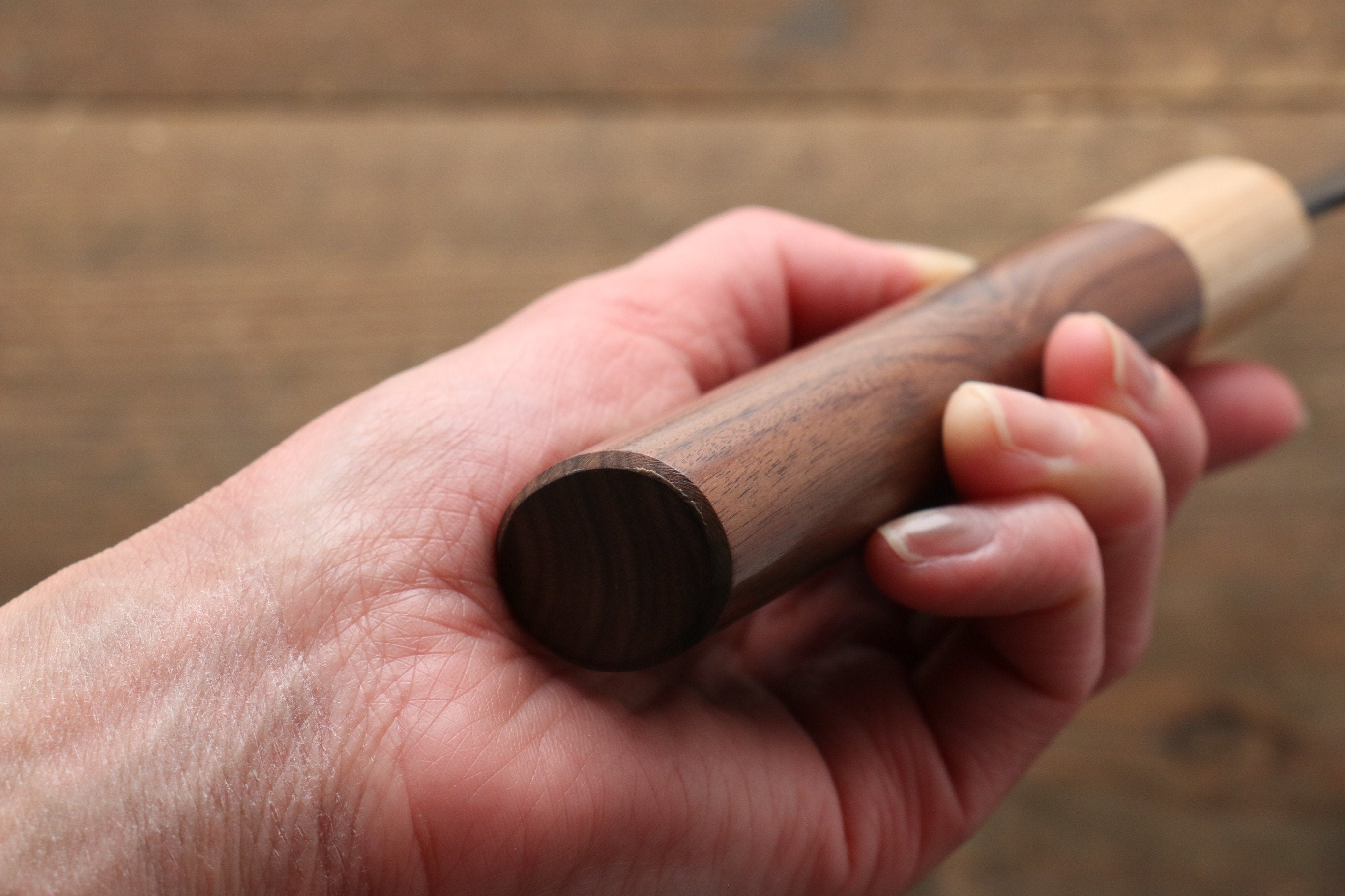 Seisuke Kokubyaku Blue Super Hammered Nakiri 165mm Morado Handle - Japanny - Best Japanese Knife