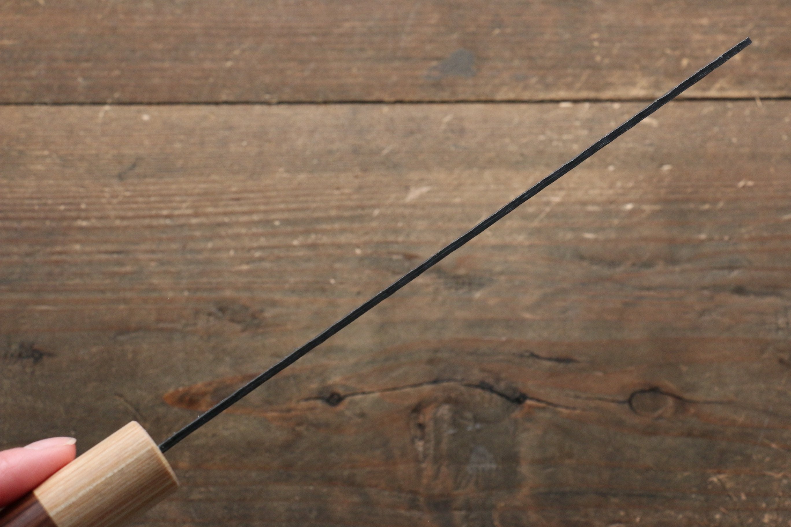 Seisuke Kokubyaku Blue Super Hammered Nakiri 165mm Morado Handle - Japanny - Best Japanese Knife