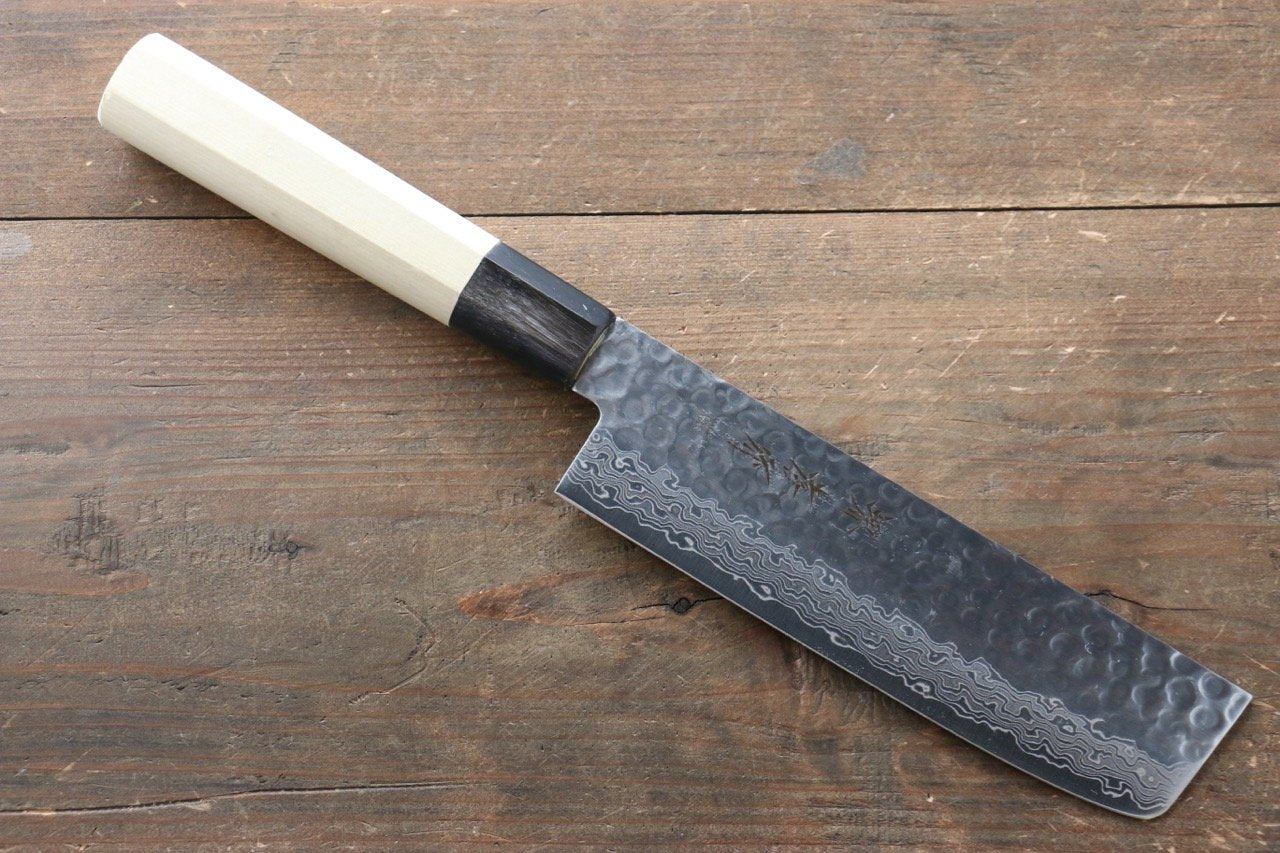 Sakai Takayuki AUS10 45 Layer Damascus Nakiri 160mm Magnolia Handle - Japanny - Best Japanese Knife