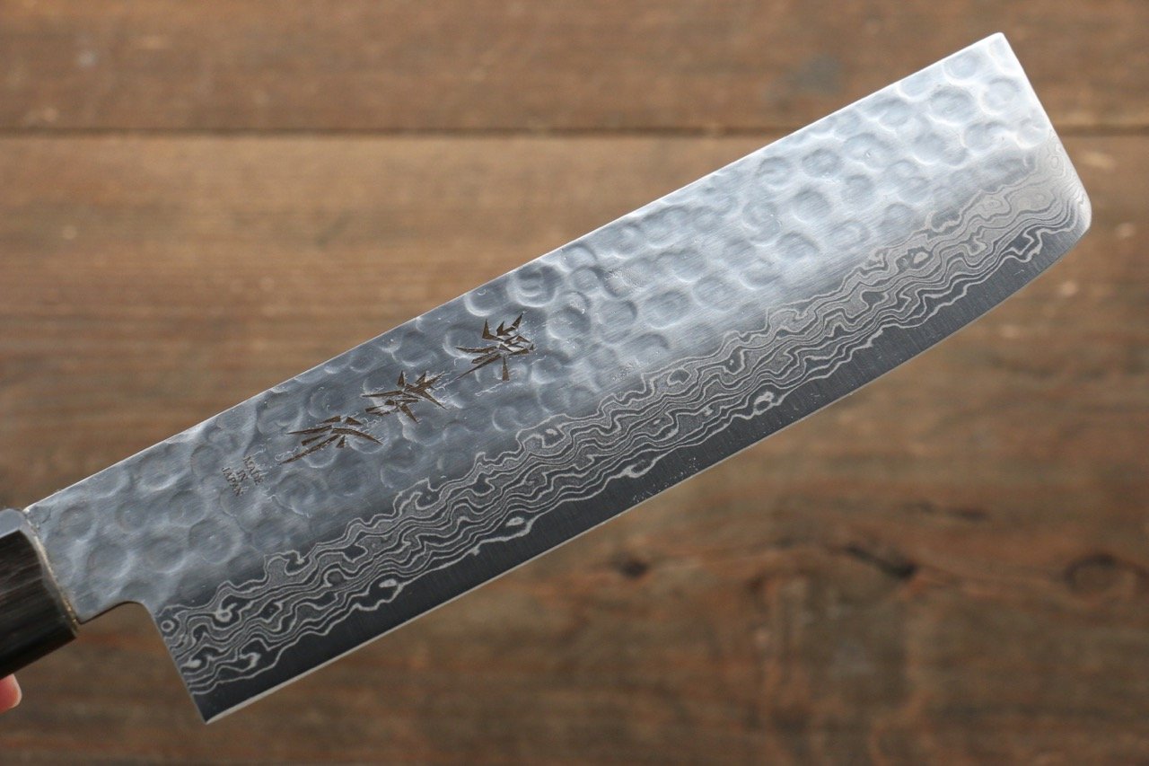 Sakai Takayuki AUS10 45 Layer Damascus Nakiri 160mm Magnolia Handle - Japanny - Best Japanese Knife