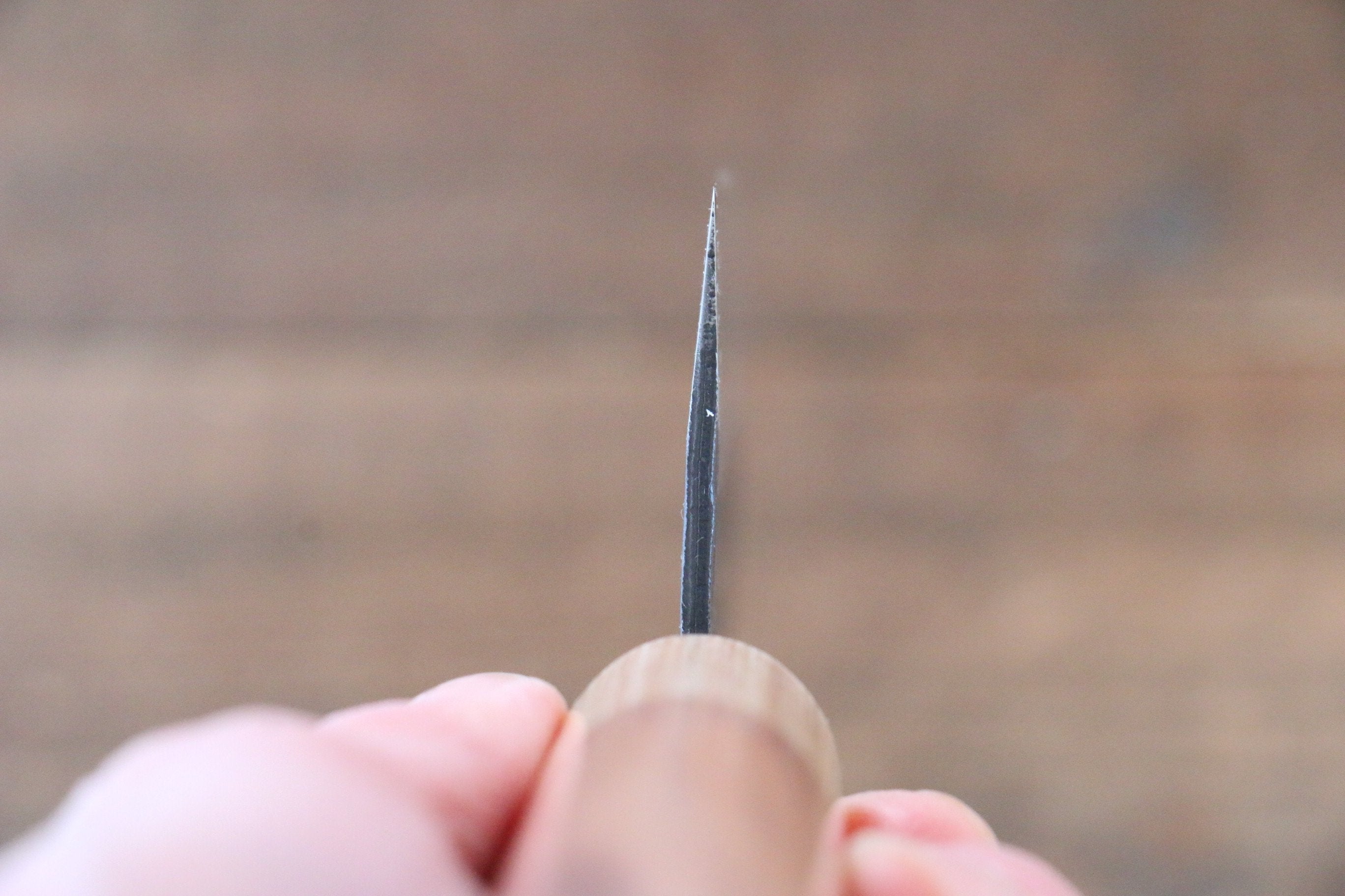 Seisuke Kokubyaku Blue Super Hammered Santoku 165mm Morado Handle - Japanny - Best Japanese Knife