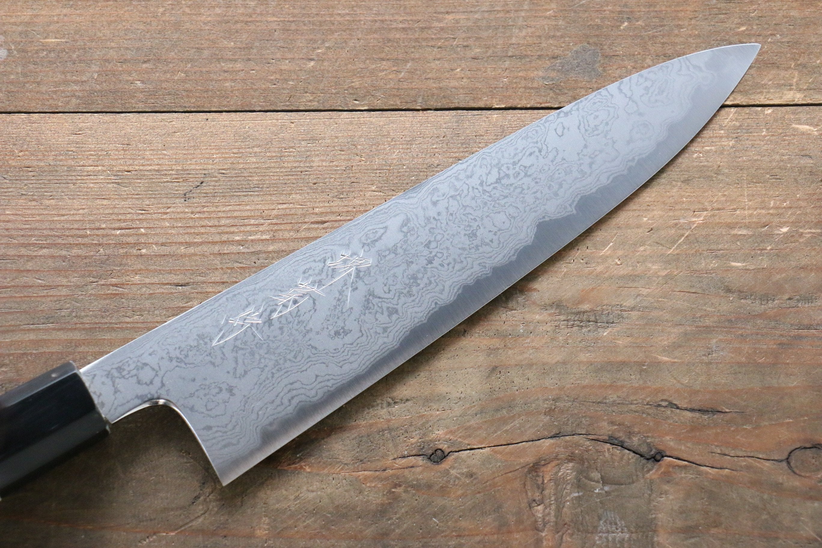 Kikumori Blue Steel No.1 Damascus Gyuto 210mm with Magnolia Handle - Japanny - Best Japanese Knife