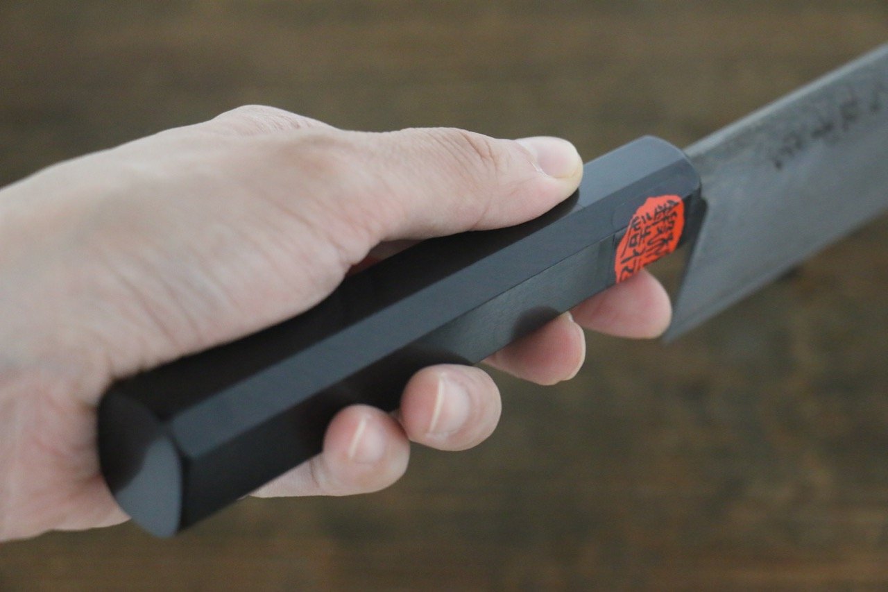 Shigeki Tanaka SG2 Damascus Nakiri 165mm Ebony Wood Handle - Japanny - Best Japanese Knife