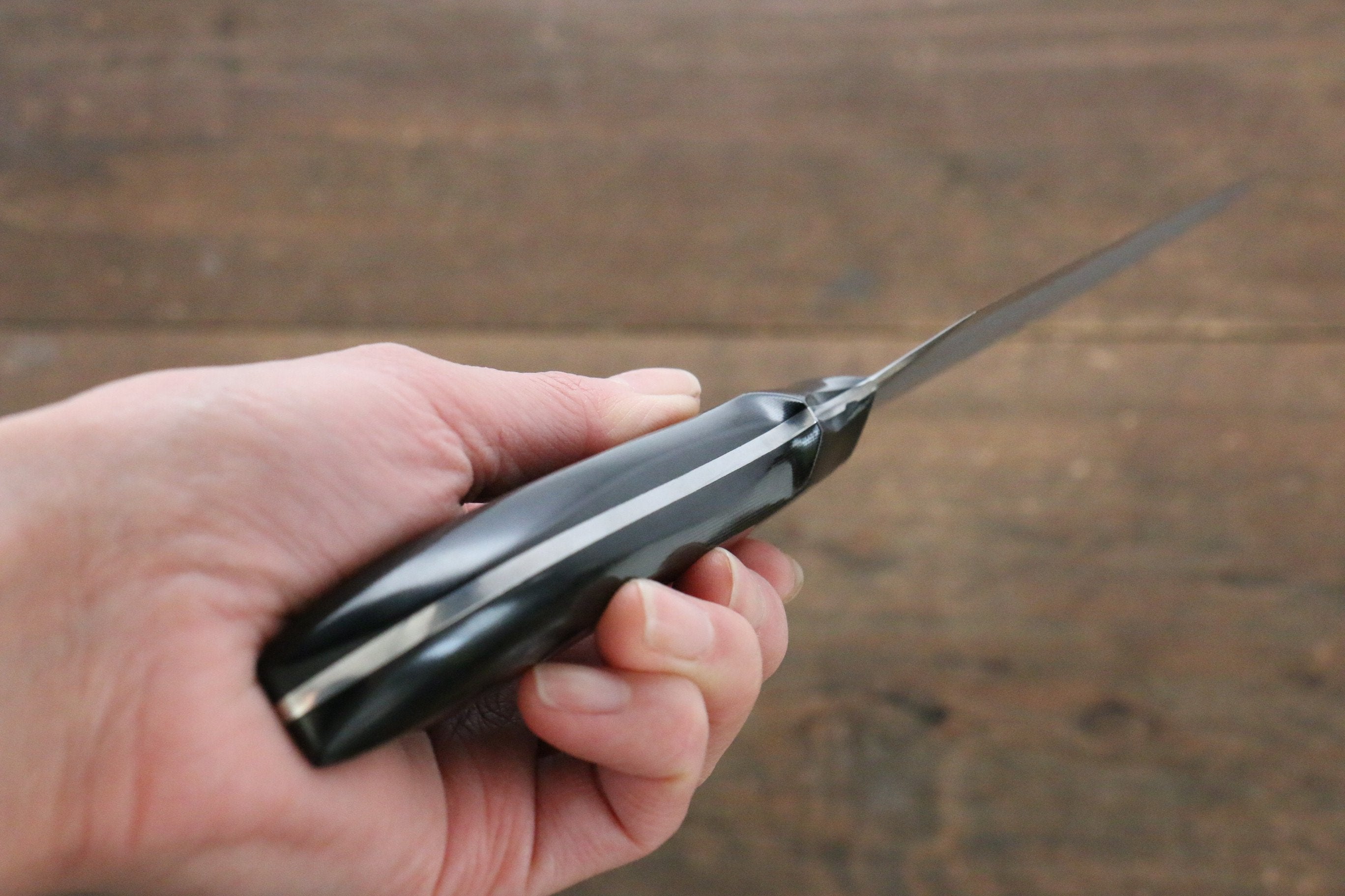 Kazuo Nomura White Steel No.2 Damascus Gyuto 180mm with Micarta Handle - Japanny - Best Japanese Knife