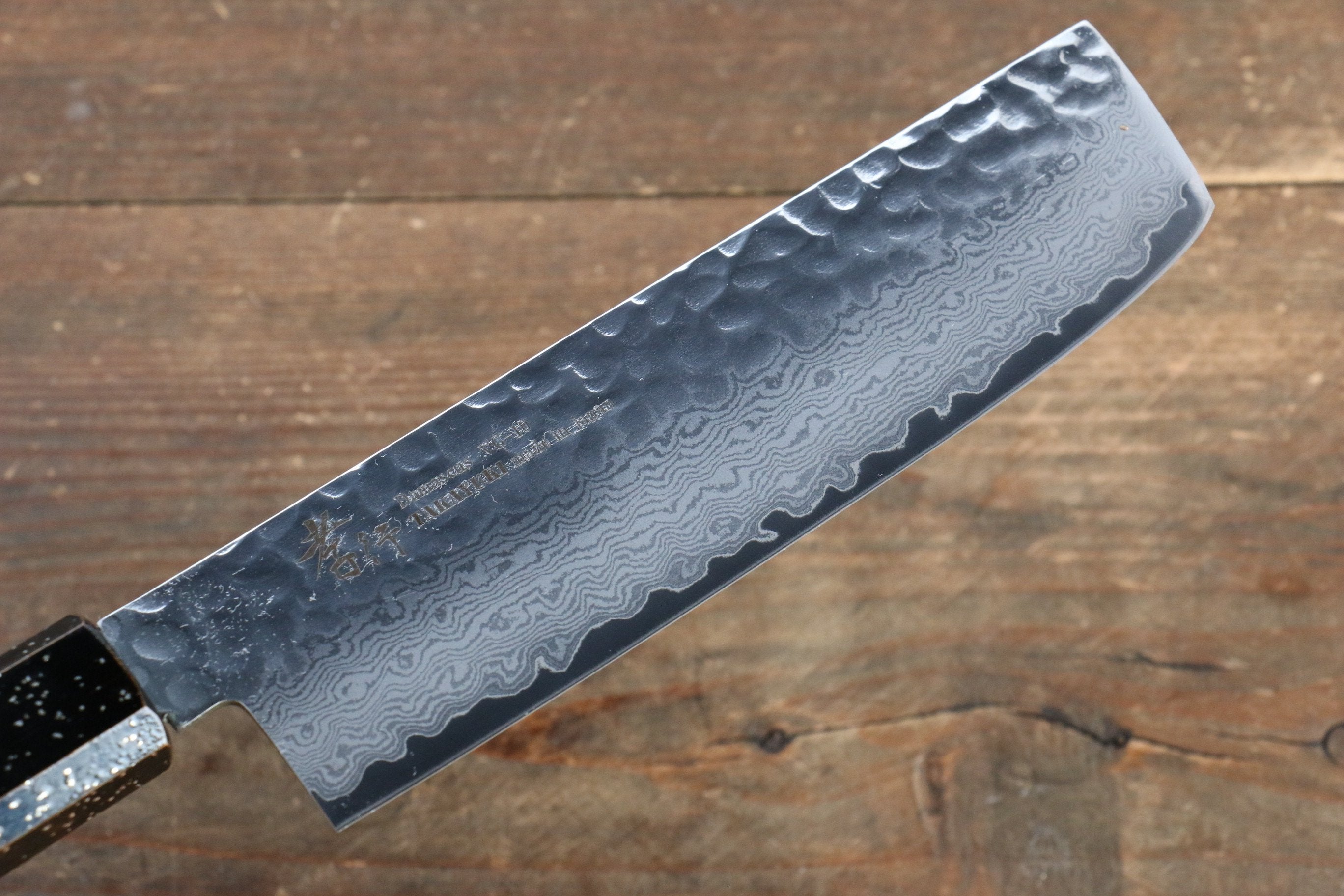 Sakai Takayuki VG10 33 Layer Damascus Nakiri 160mm Live oak Lacquered (Kokushin) Handle - Japanny - Best Japanese Knife