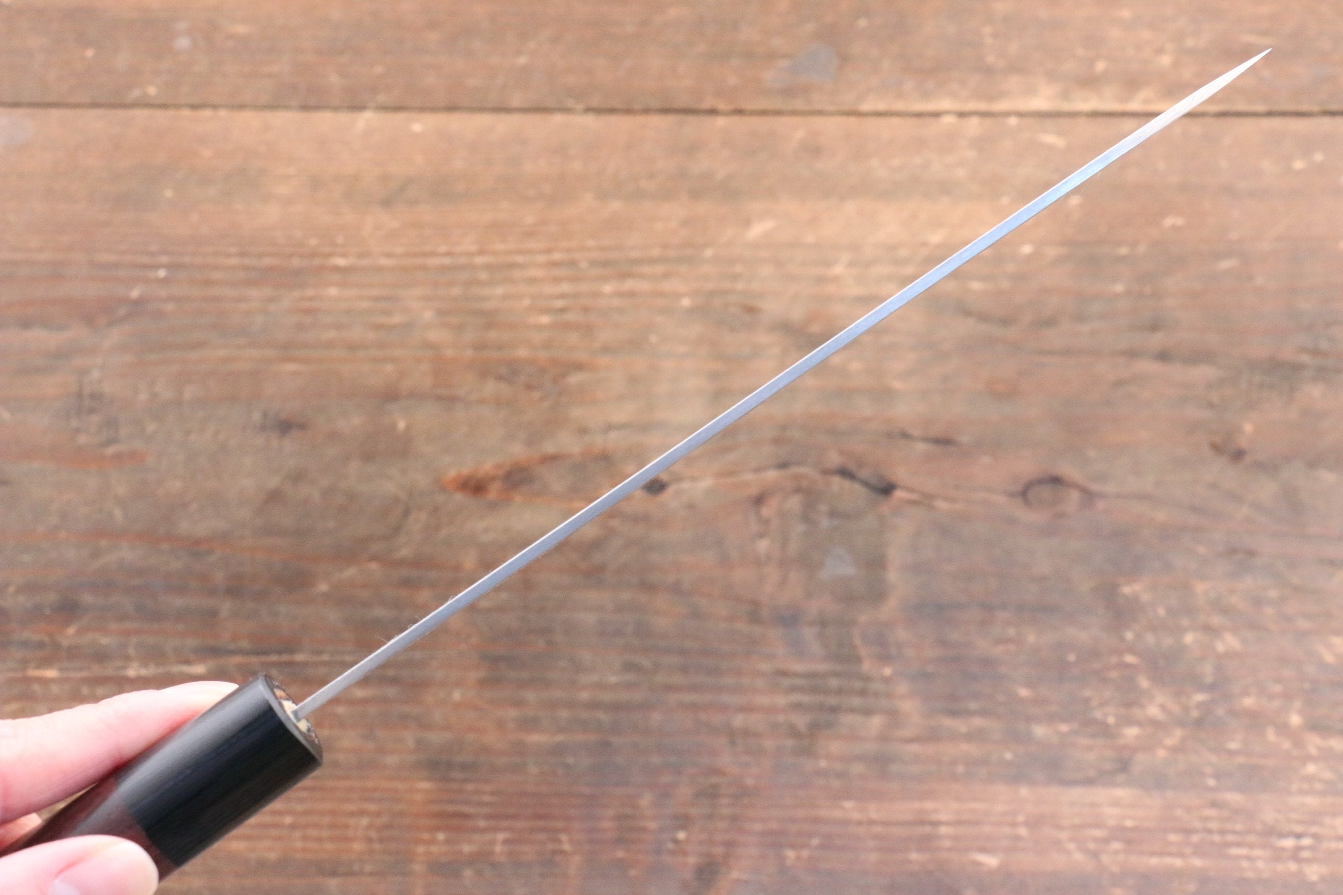 Shungo Ogata SG2 Kurouchi Black Finished Santoku 180mm Shitan Handle - Japanny - Best Japanese Knife