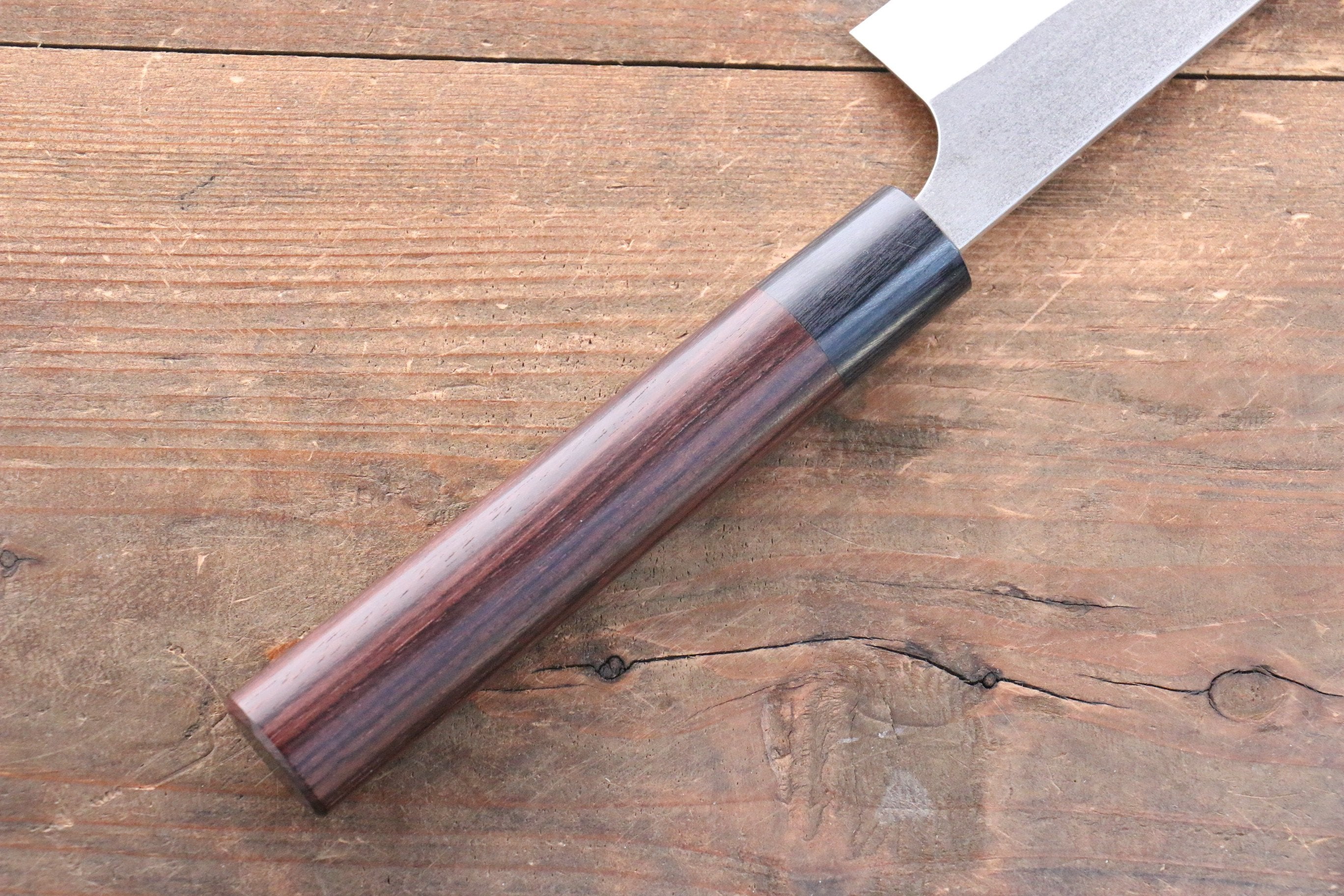 Shungo Ogata SG2 Kurouchi Black Finished Sujihiki 240mm Shitan Handle - Japanny - Best Japanese Knife