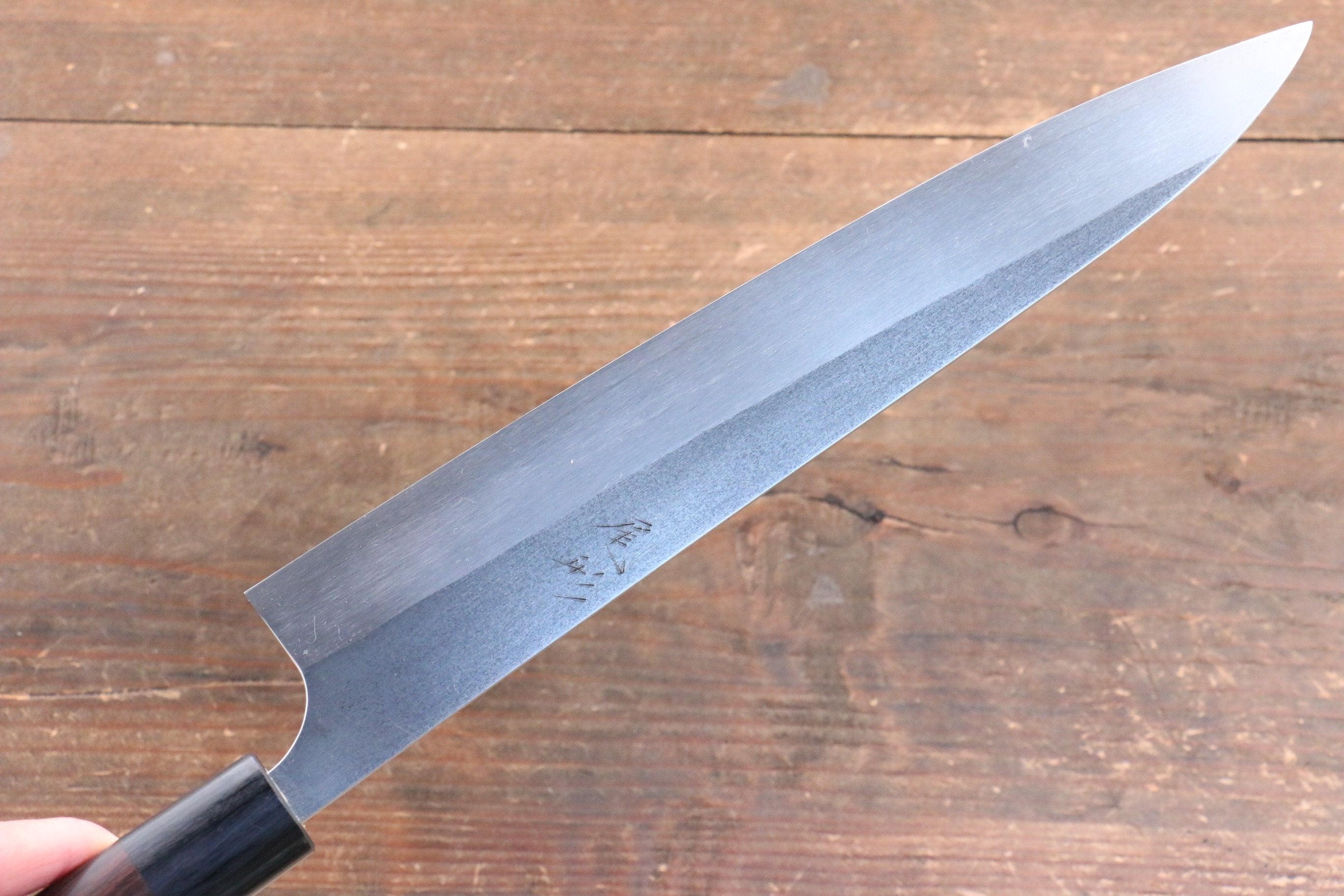 Shungo Ogata SG2 Kurouchi Black Finished Sujihiki 240mm Shitan Handle - Japanny - Best Japanese Knife