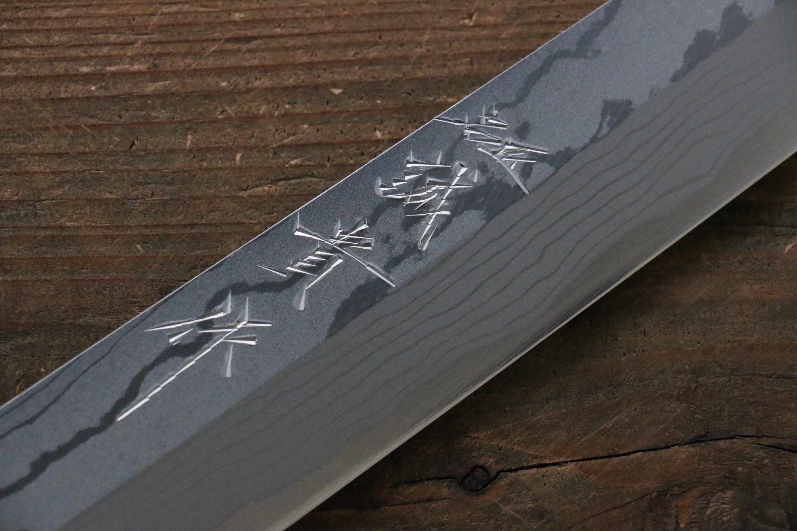 Shigeki Tanaka Blue Steel No.2 Damascus Yanagiba 300mm Ebony Wood Handle - Japanny - Best Japanese Knife