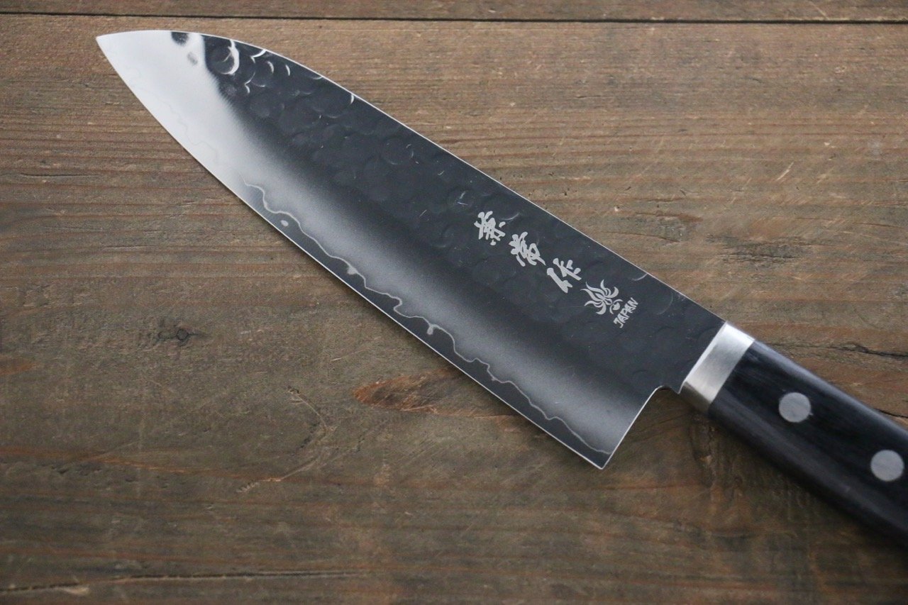 Kanetsune VG1 Hammered Santoku 165mm Pakka wood Handle - Japanny - Best Japanese Knife