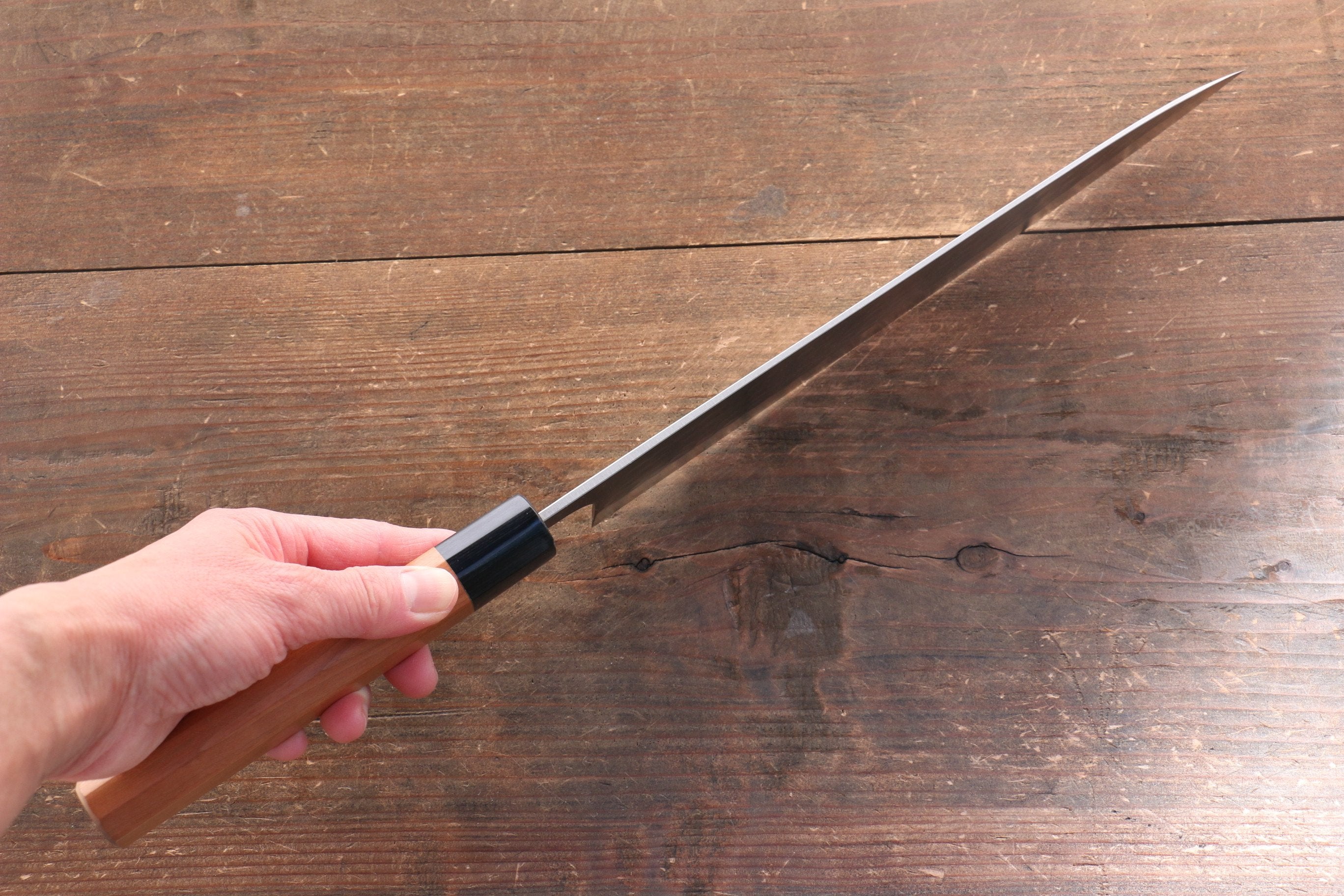 Nao Yamamoto SRS13 Black Damascus Gyuto 210mm Cherry Blossoms Handle - Japanny - Best Japanese Knife