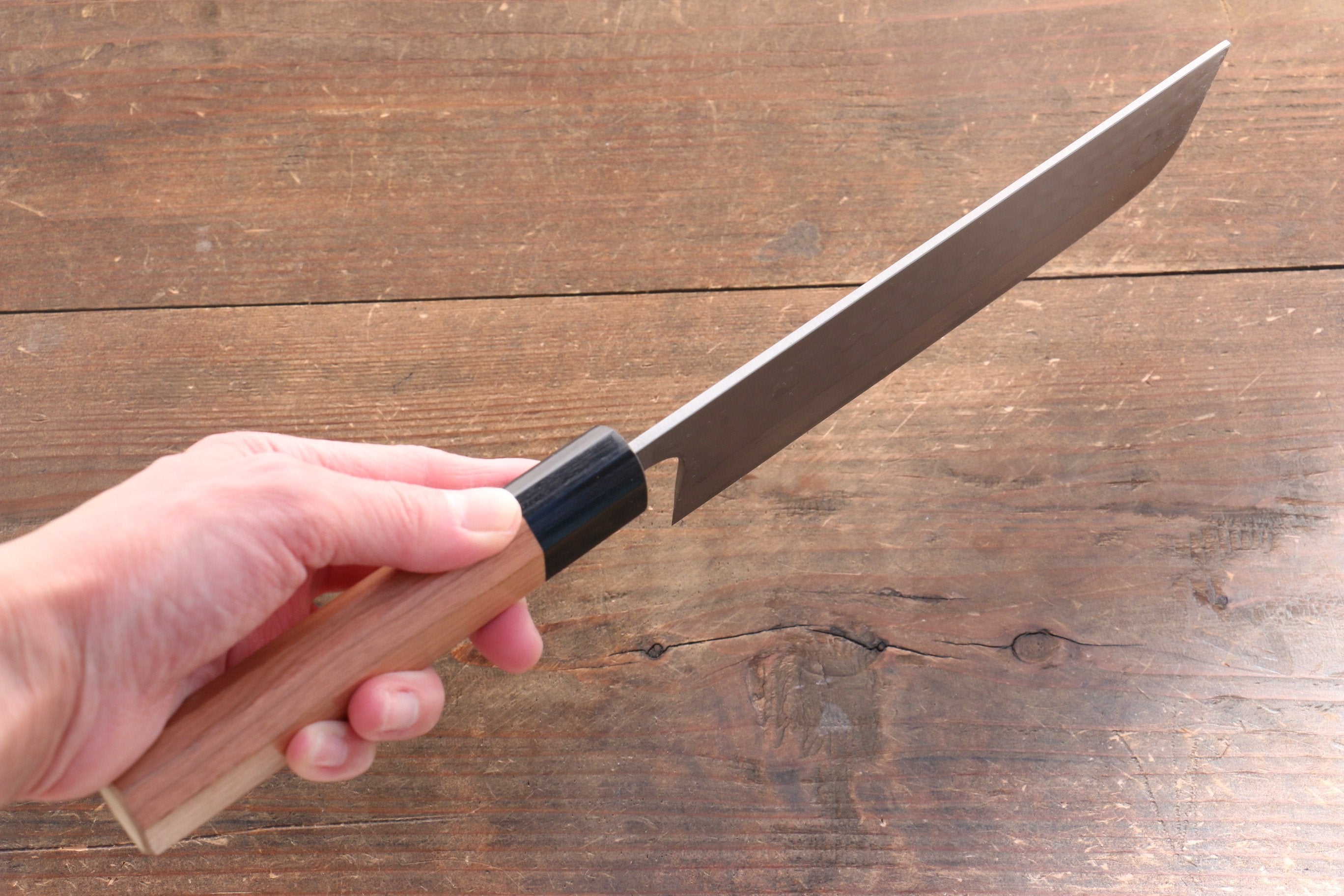 Nao Yamamoto SRS13 Black Damascus Nakiri 165mm Cherry Blossoms Handle - Japanny - Best Japanese Knife