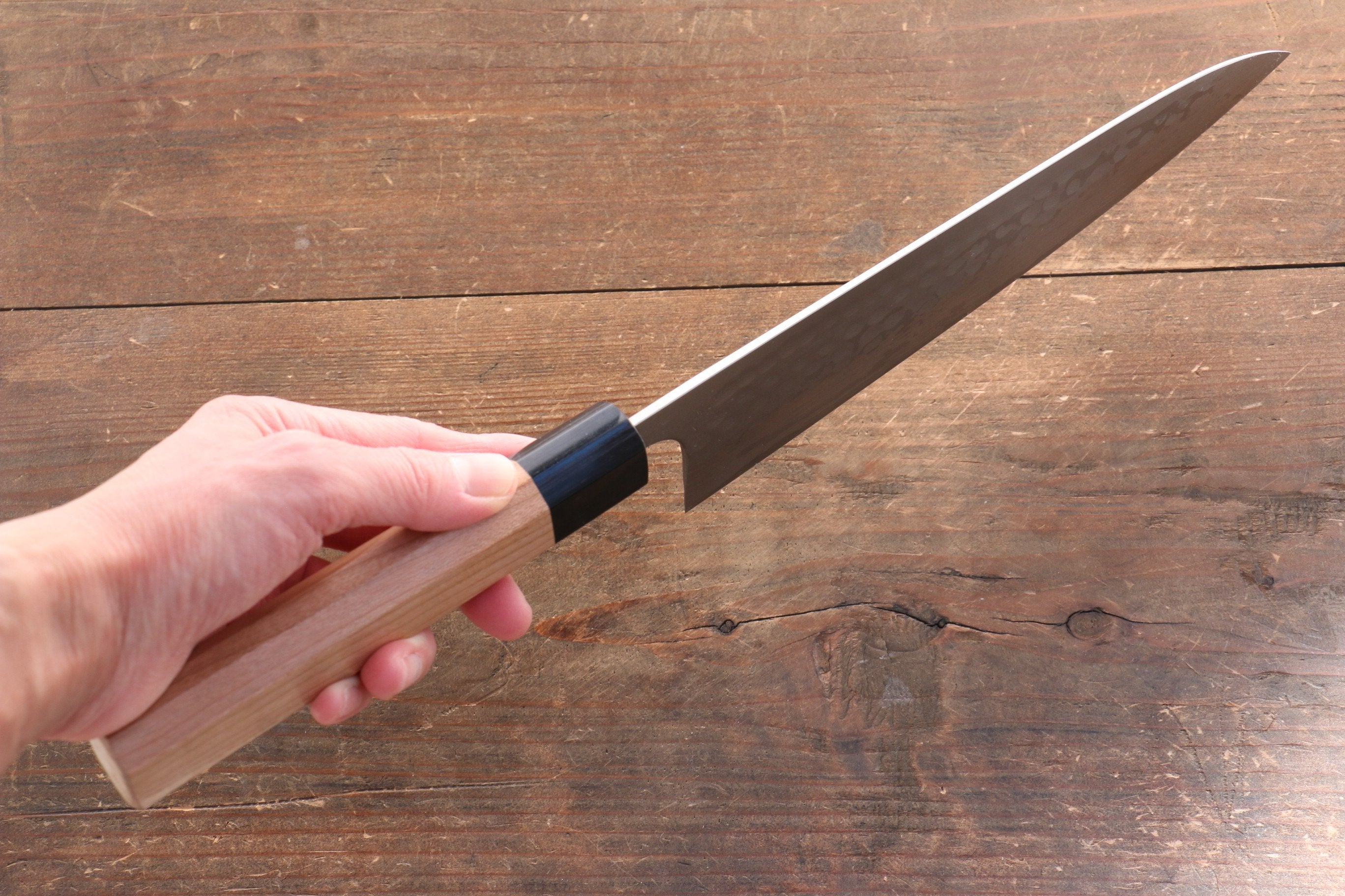 Nao Yamamoto SRS13 Black Damascus Gyuto 210mm Cherry Blossoms Handle - Japanny - Best Japanese Knife