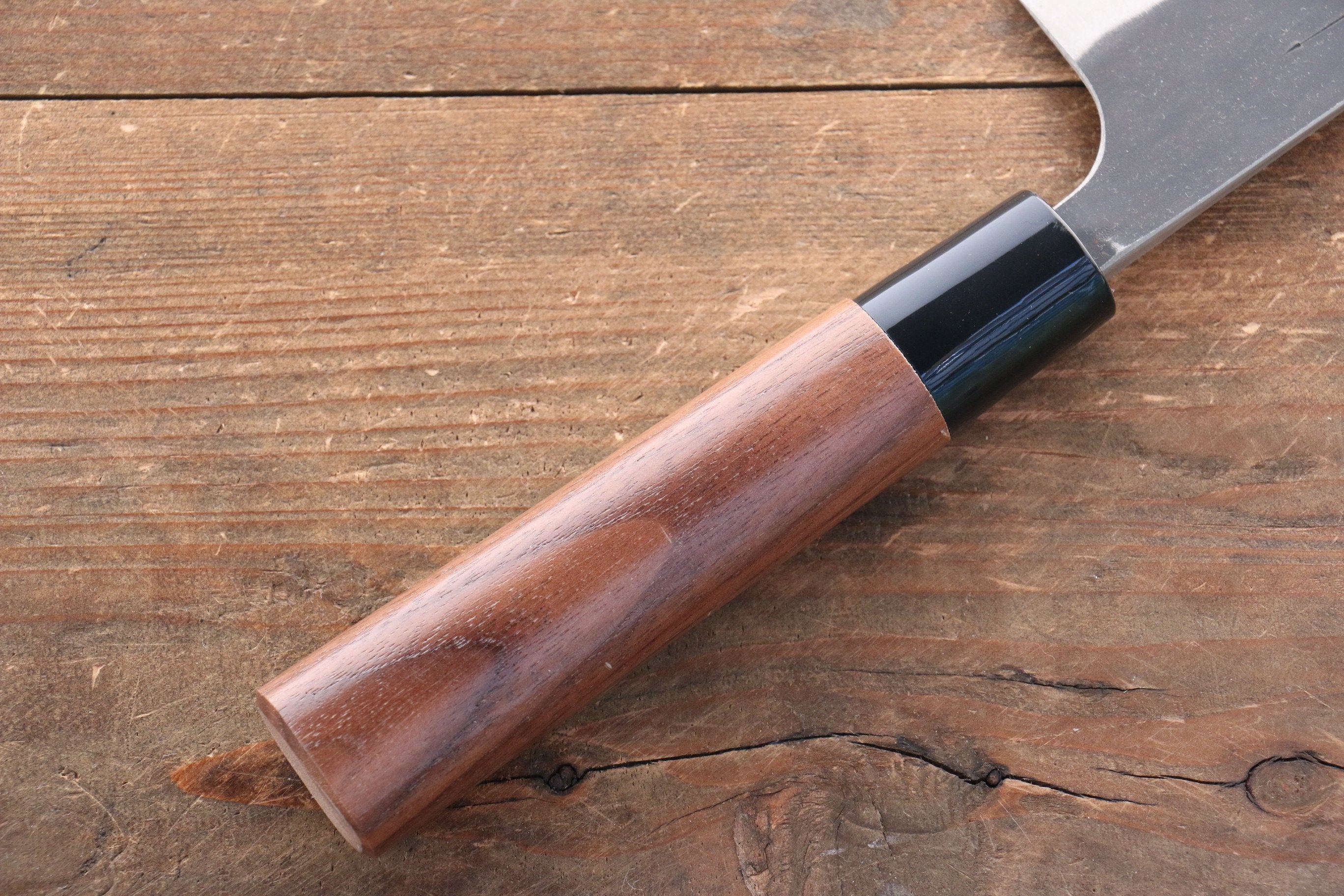 Nao Yamamoto Blue Super Kurouchi Santoku 165mm Walnut Handle - Japanny - Best Japanese Knife