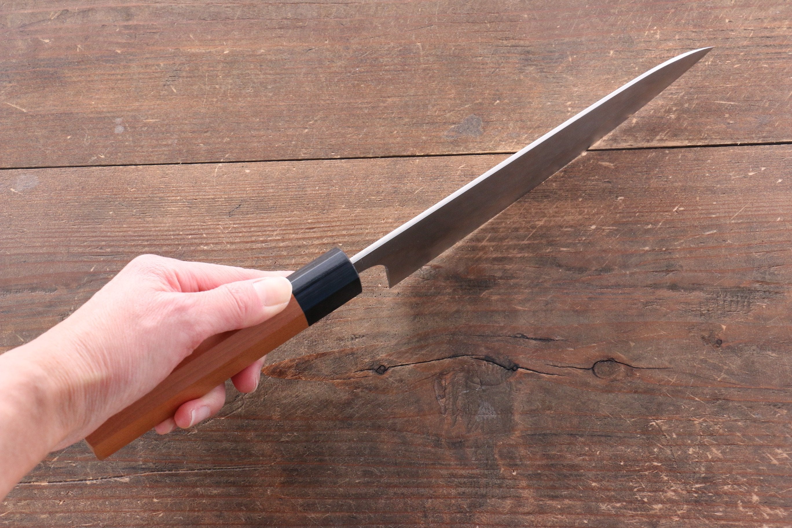 Nao Yamamoto SRS13 Black Damascus Gyuto 180mm Cherry Blossoms Handle - Japanny - Best Japanese Knife