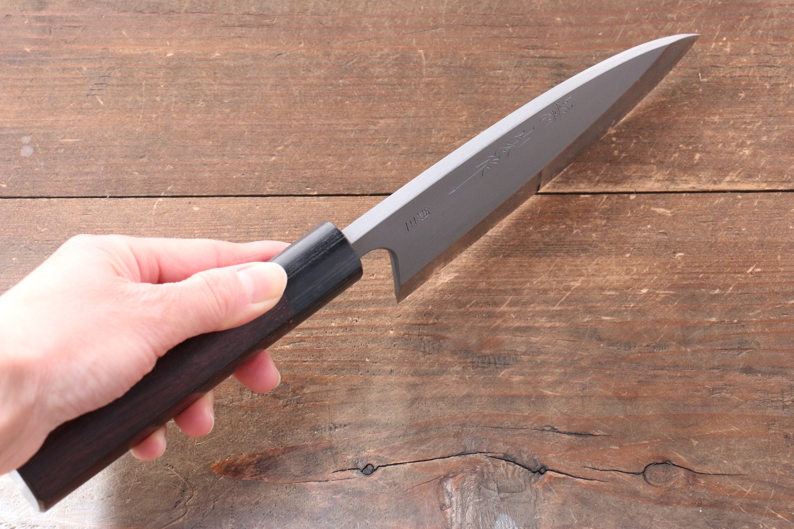 Nao Yamamoto Silver Steel No.3 Nashiji Deba 150mm Shitan Handle - Japanny - Best Japanese Knife