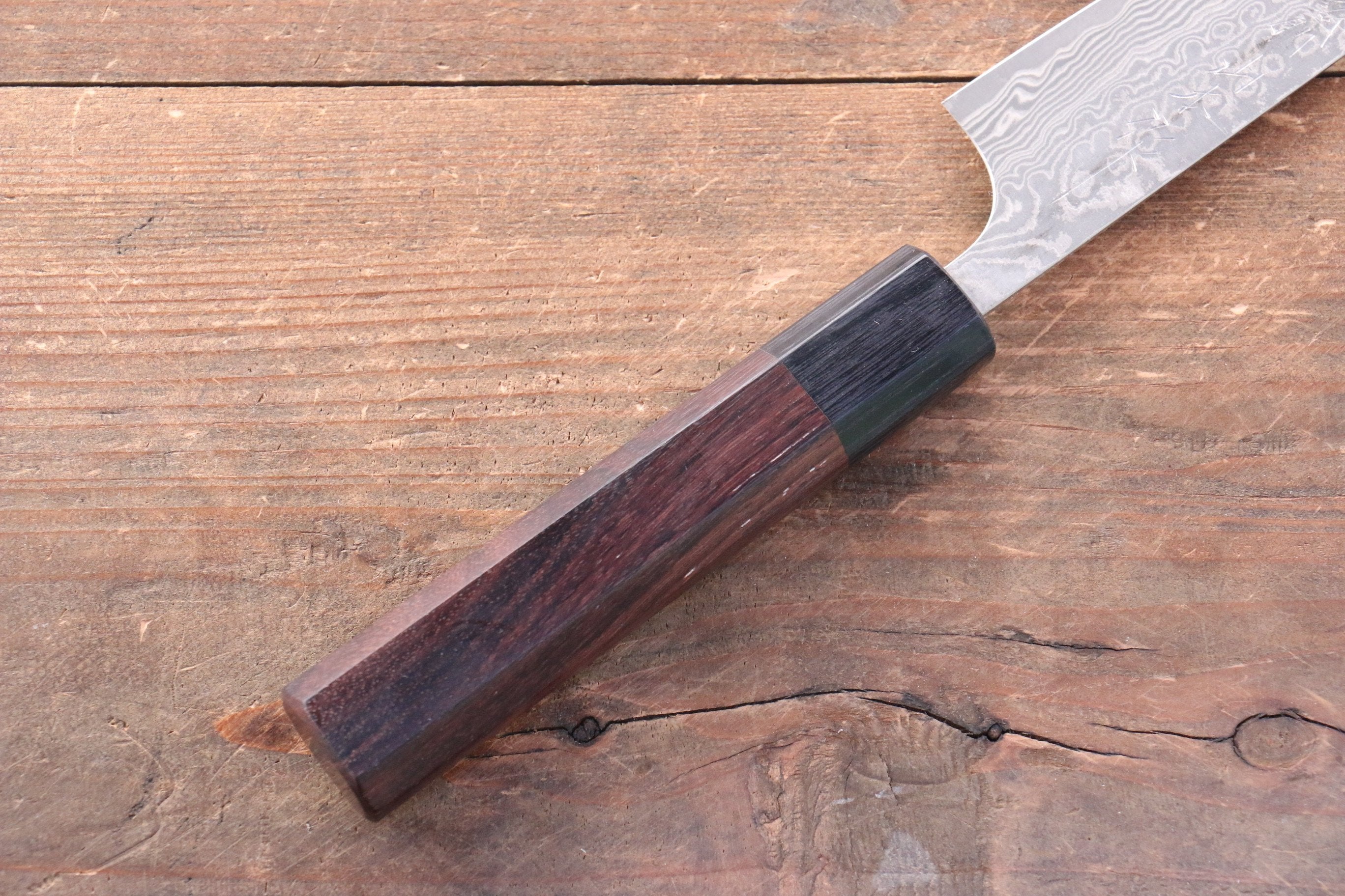 Nao Yamamoto SG2 Black Damascus Petty-Utility 140mm Shitan Handle - Japanny - Best Japanese Knife