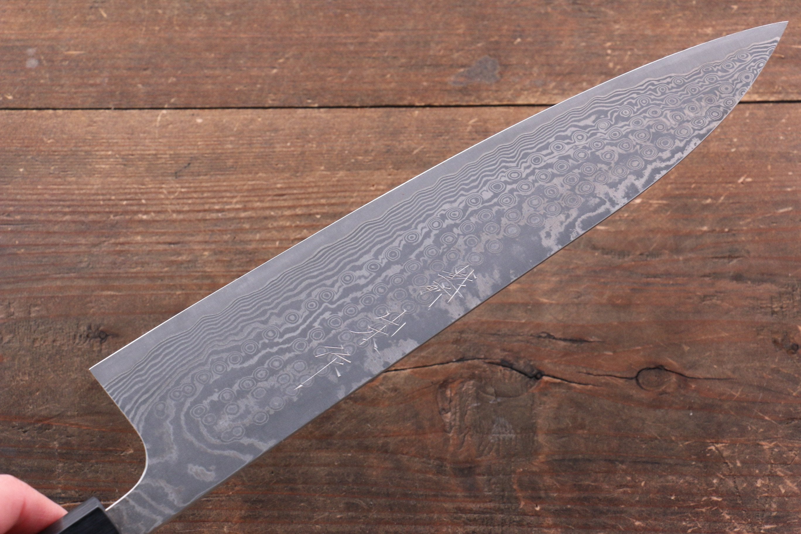 Nao Yamamoto SG2 Black Damascus Gyuto 240mm Shitan Handle - Japanny - Best Japanese Knife