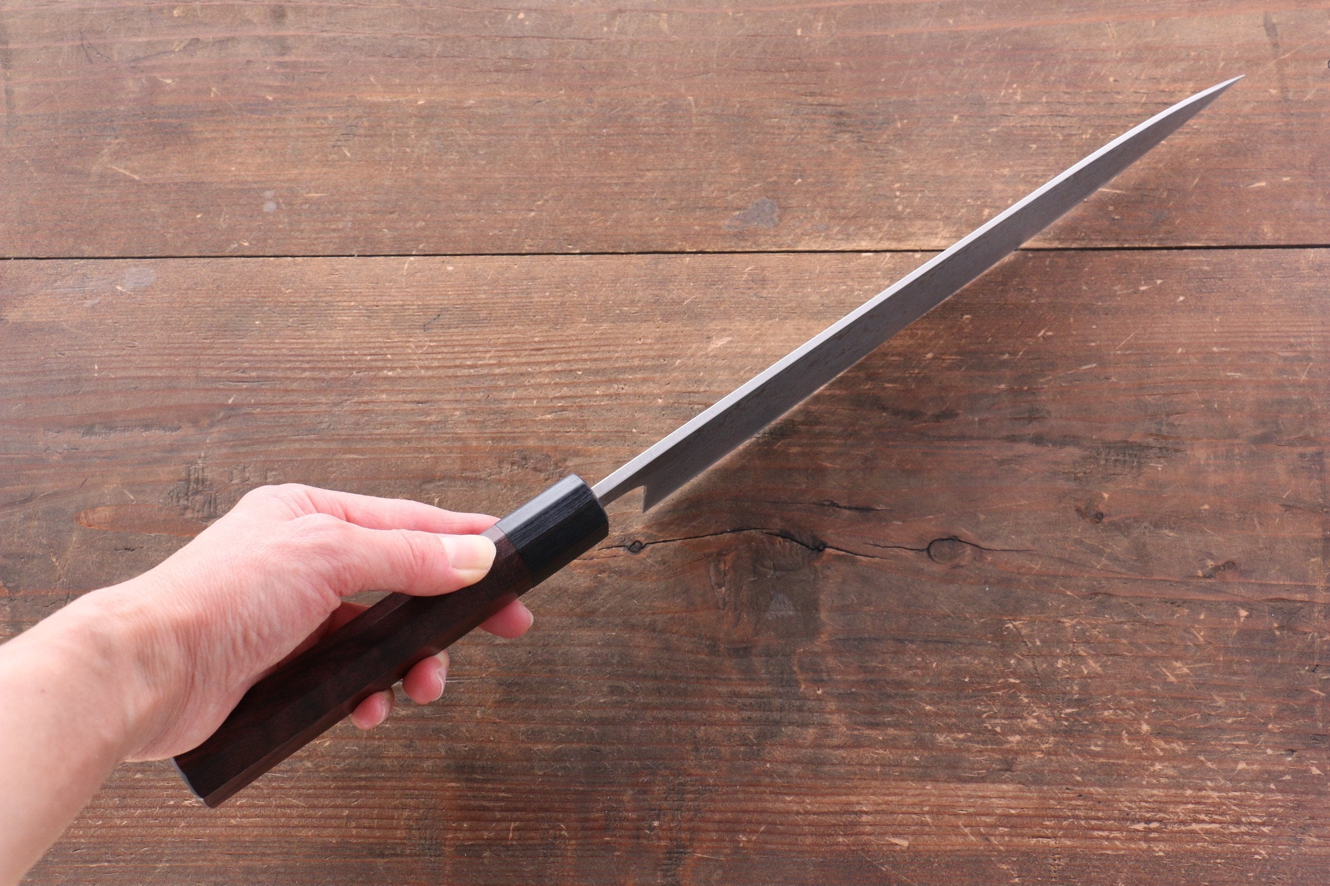 Nao Yamamoto SG2 Black Damascus Gyuto 240mm Shitan Handle - Japanny - Best Japanese Knife