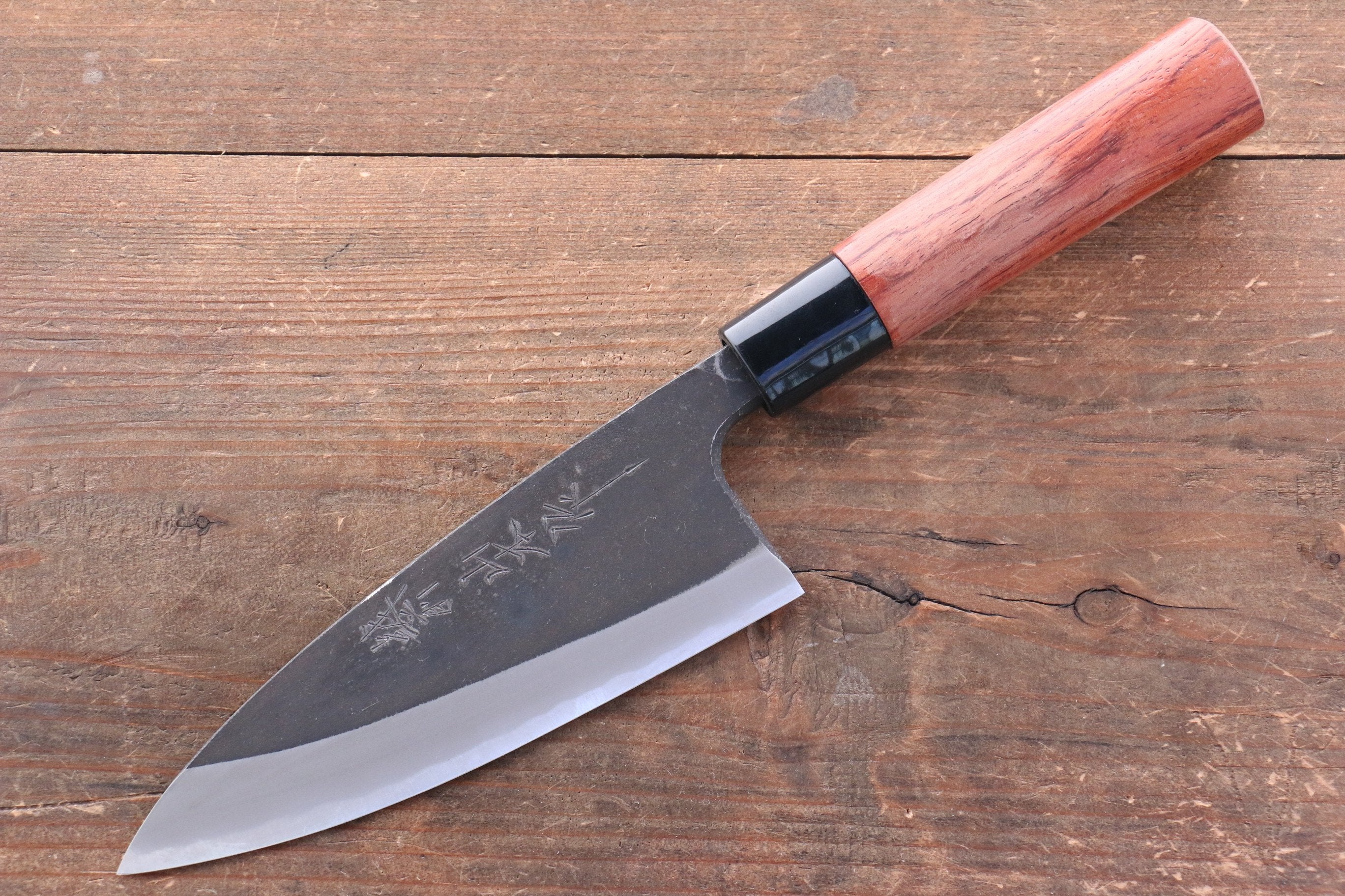 Nao Yamamoto White Steel No.1 Kurouchi Deba 150mm Bubinga Handle - Japanny - Best Japanese Knife